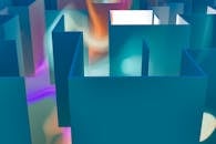 Colorful Abstract Geometric Maze Art