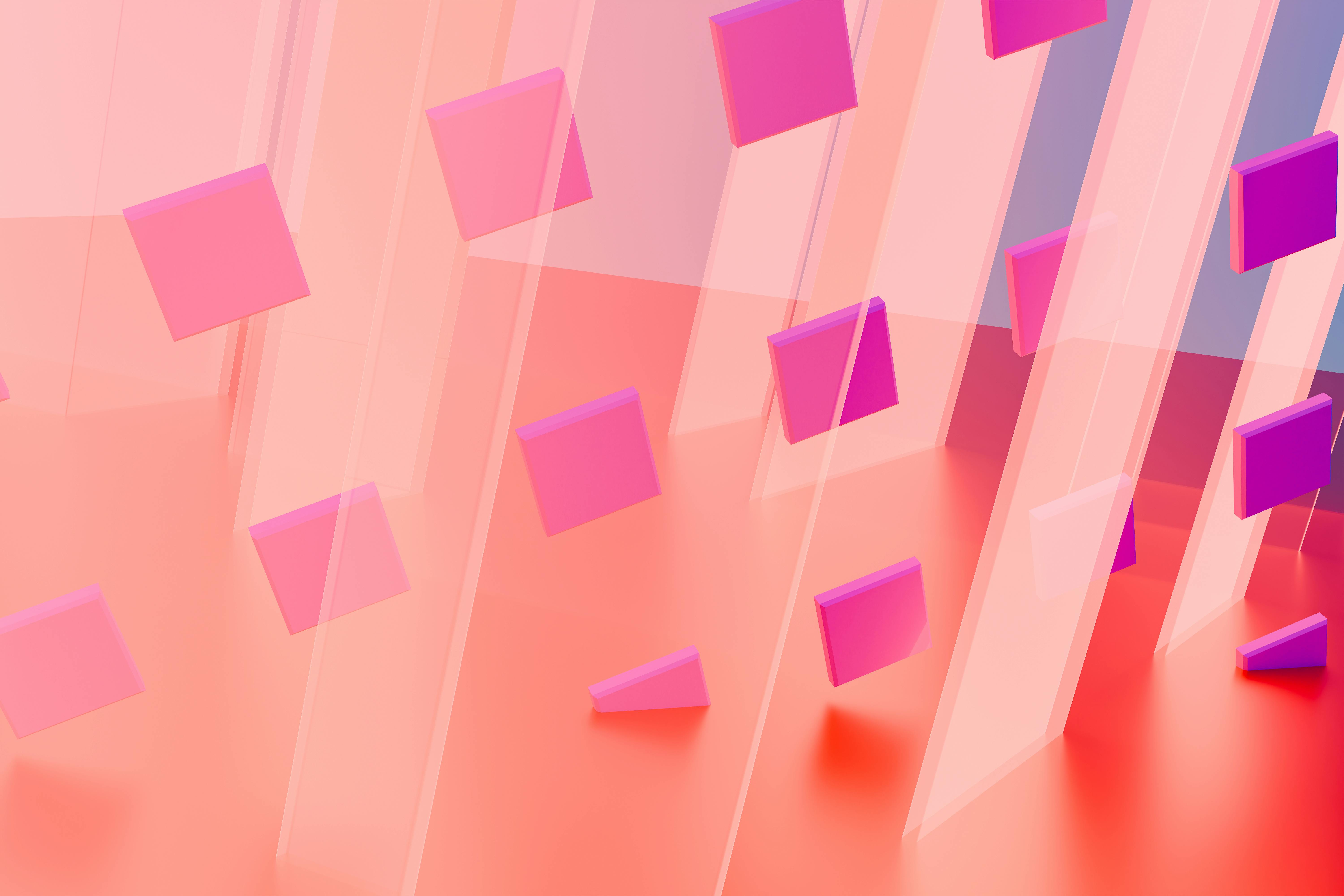 Kostenlos Lebendige Abstrakte 3 D Rosa Und Lila Geometrische Kunst Stock-Foto