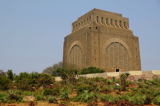 Captivating view of the Voortrekker Monument, symbolizing history and architecture in Pretoria, South Africa.