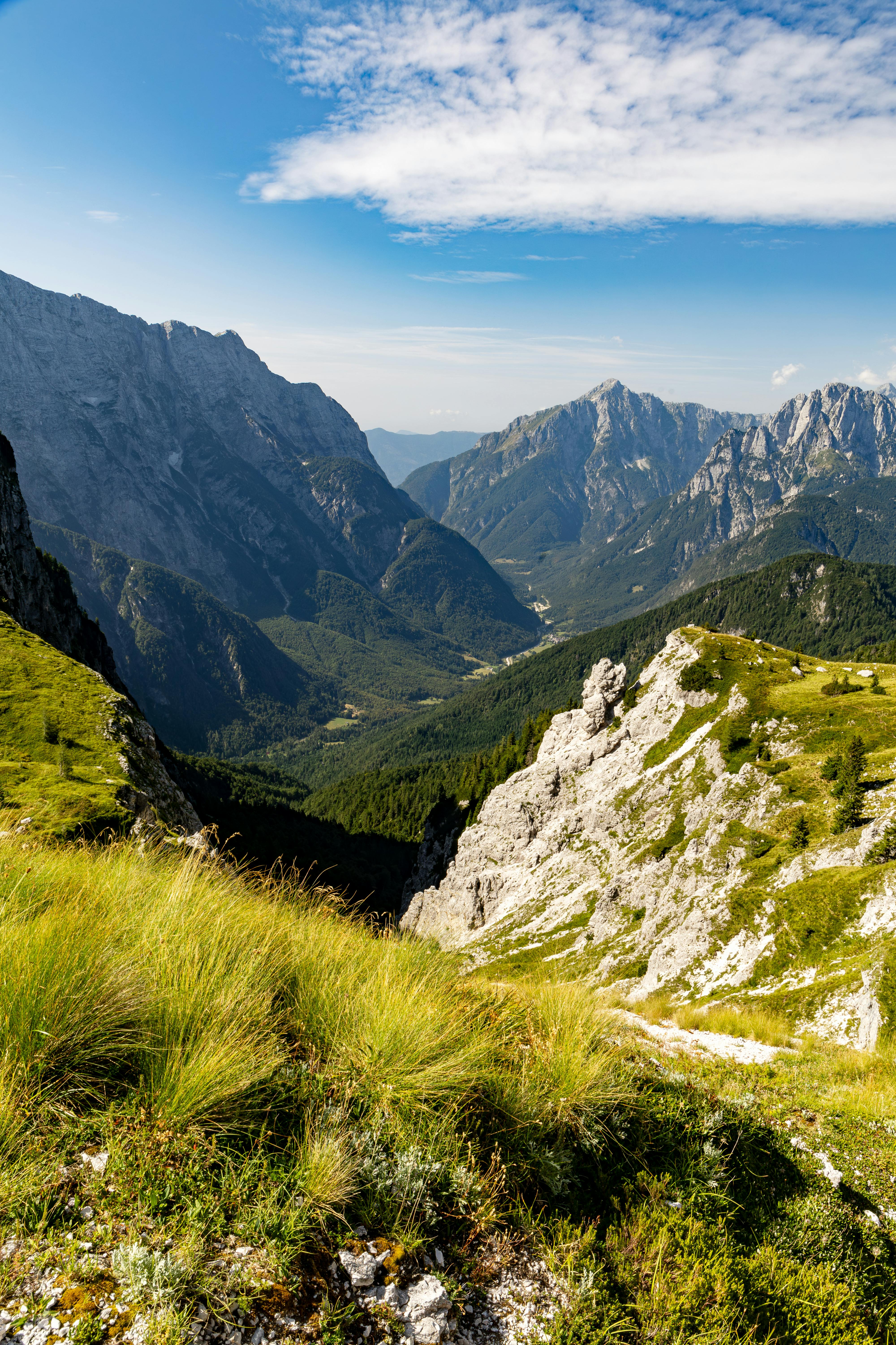 Explore the mesmerizing landscapes of Julian Alps featuring majestic mountains and lush valleys in Slovenia.
