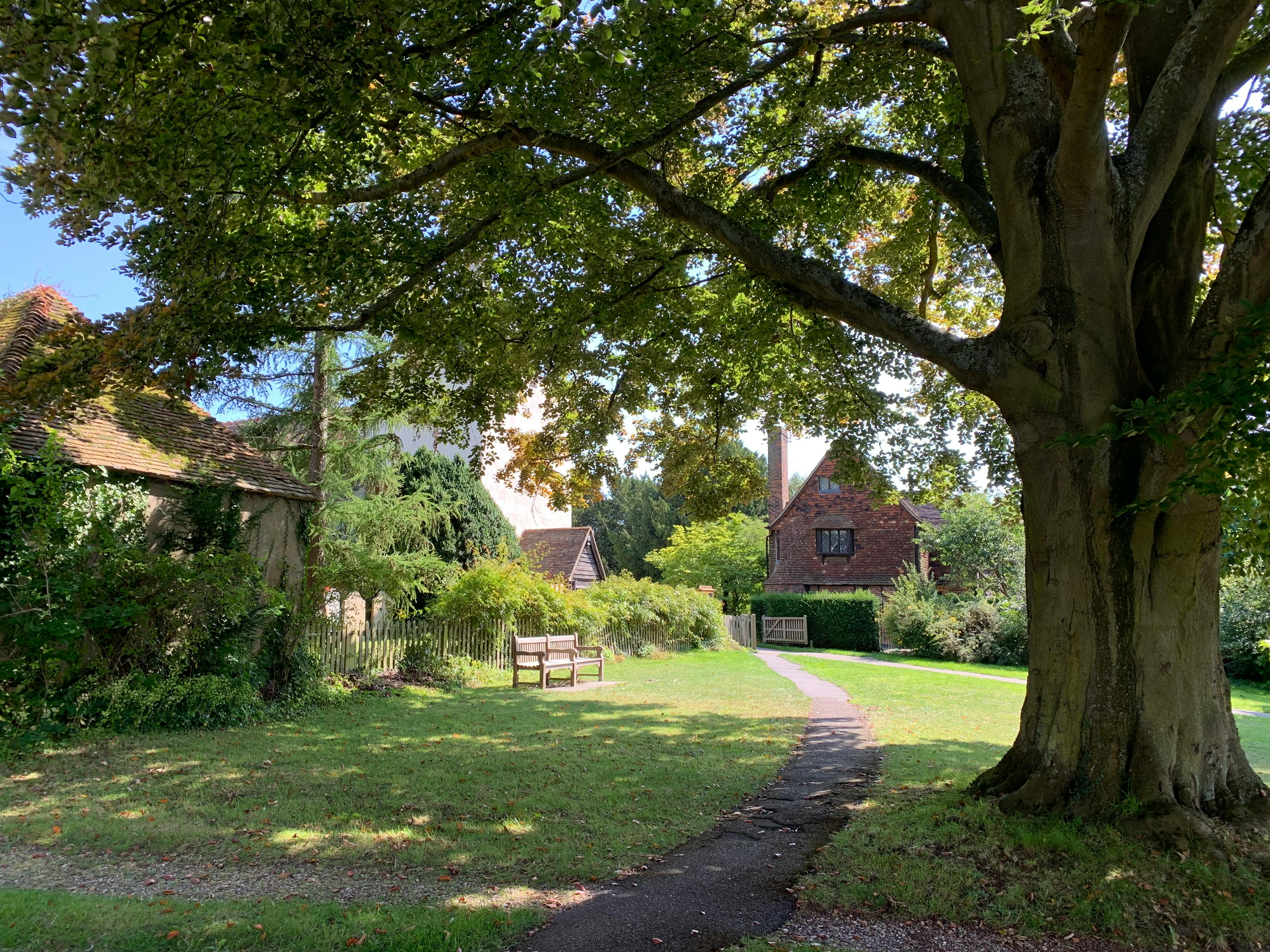 Free Stock Photo Of English Village Park Bench Shade
