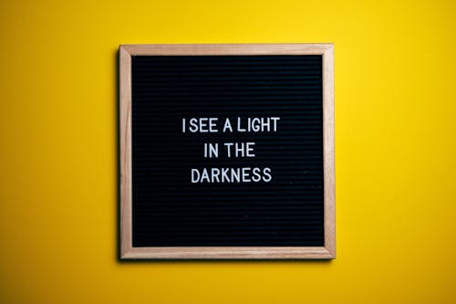 Free I See Light in the Darkness Text Stock Photo