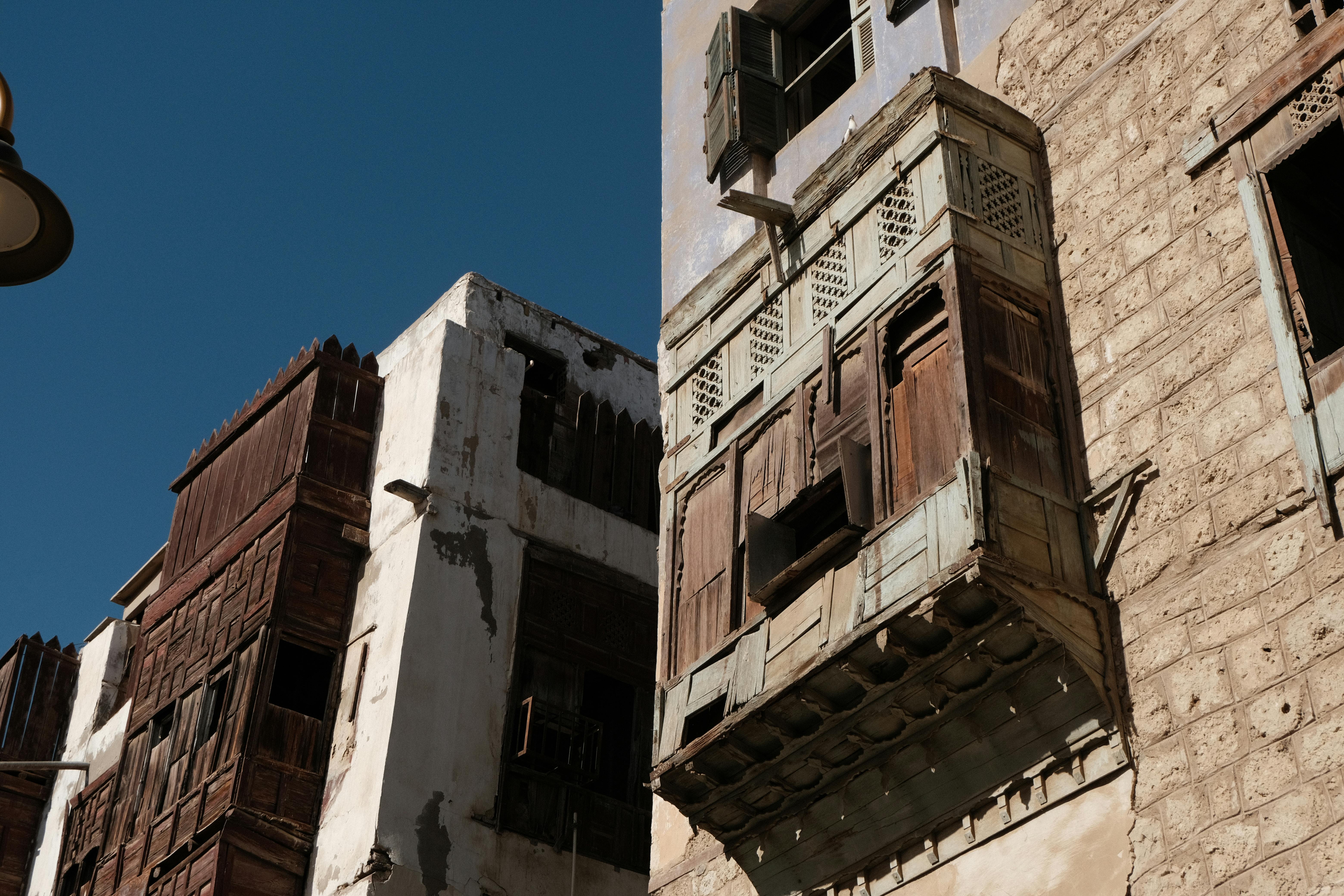 Capture of traditional architecture in Al Balad, Jeddah's historic district.