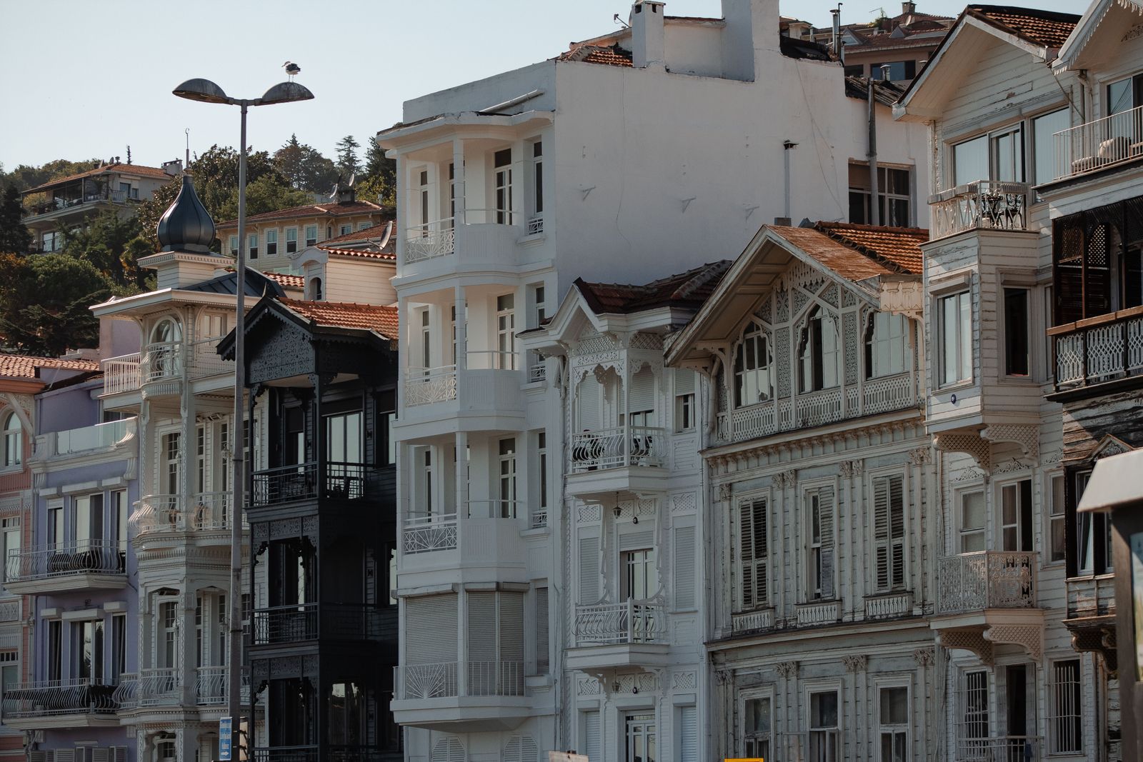 Wooden and stone houses on the Bosphorus shore