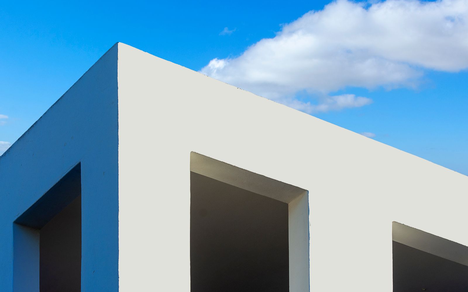 Minimal contemporary architecture in cool light