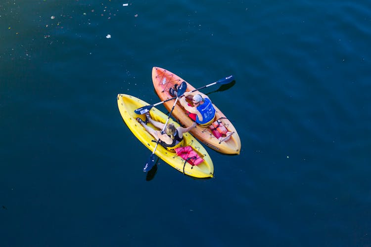 Man And Woman Kayaking