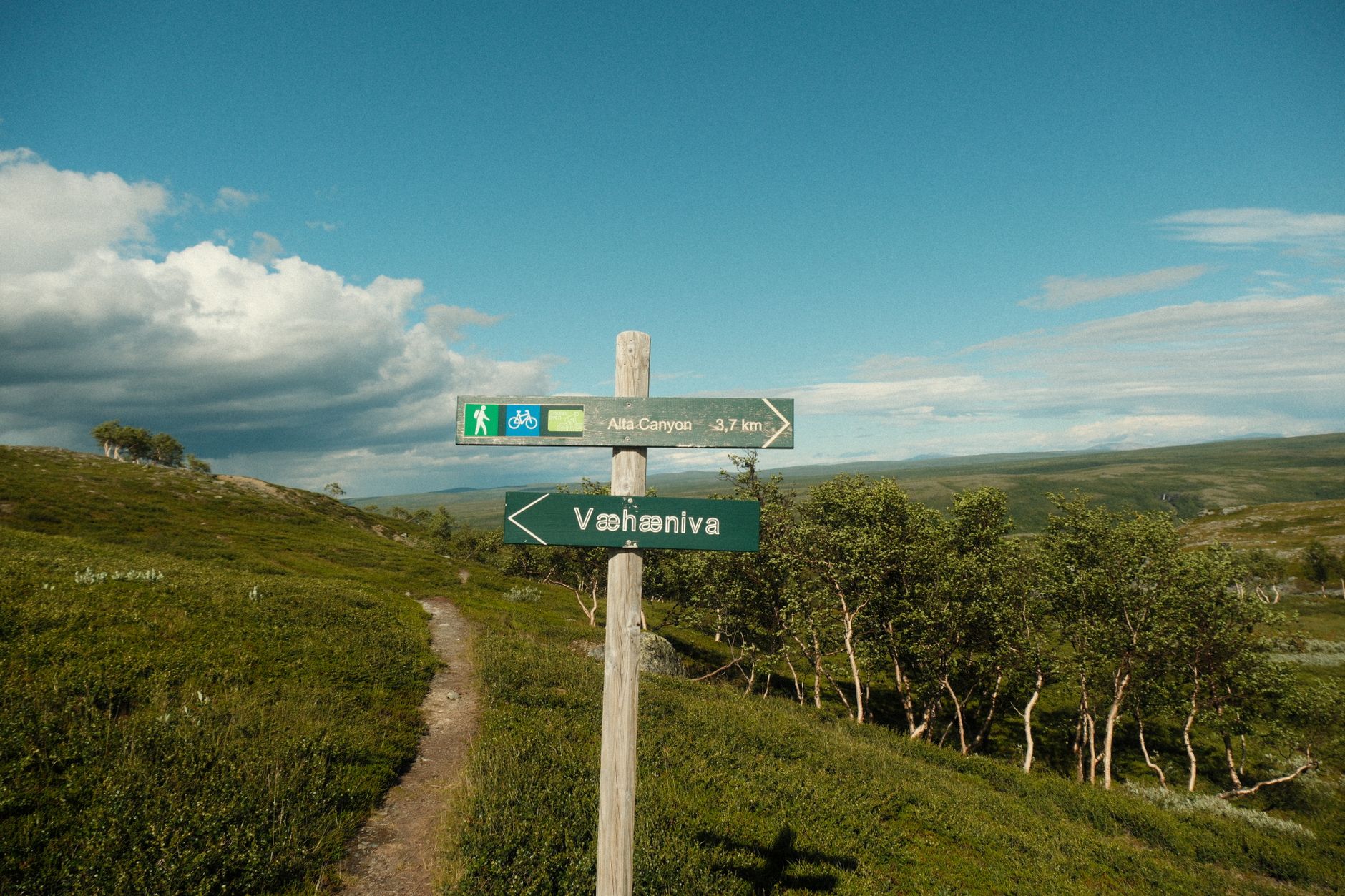 Explore the stunning landscapes of Alta Canyon with this scenic hiking trail view in Norway.