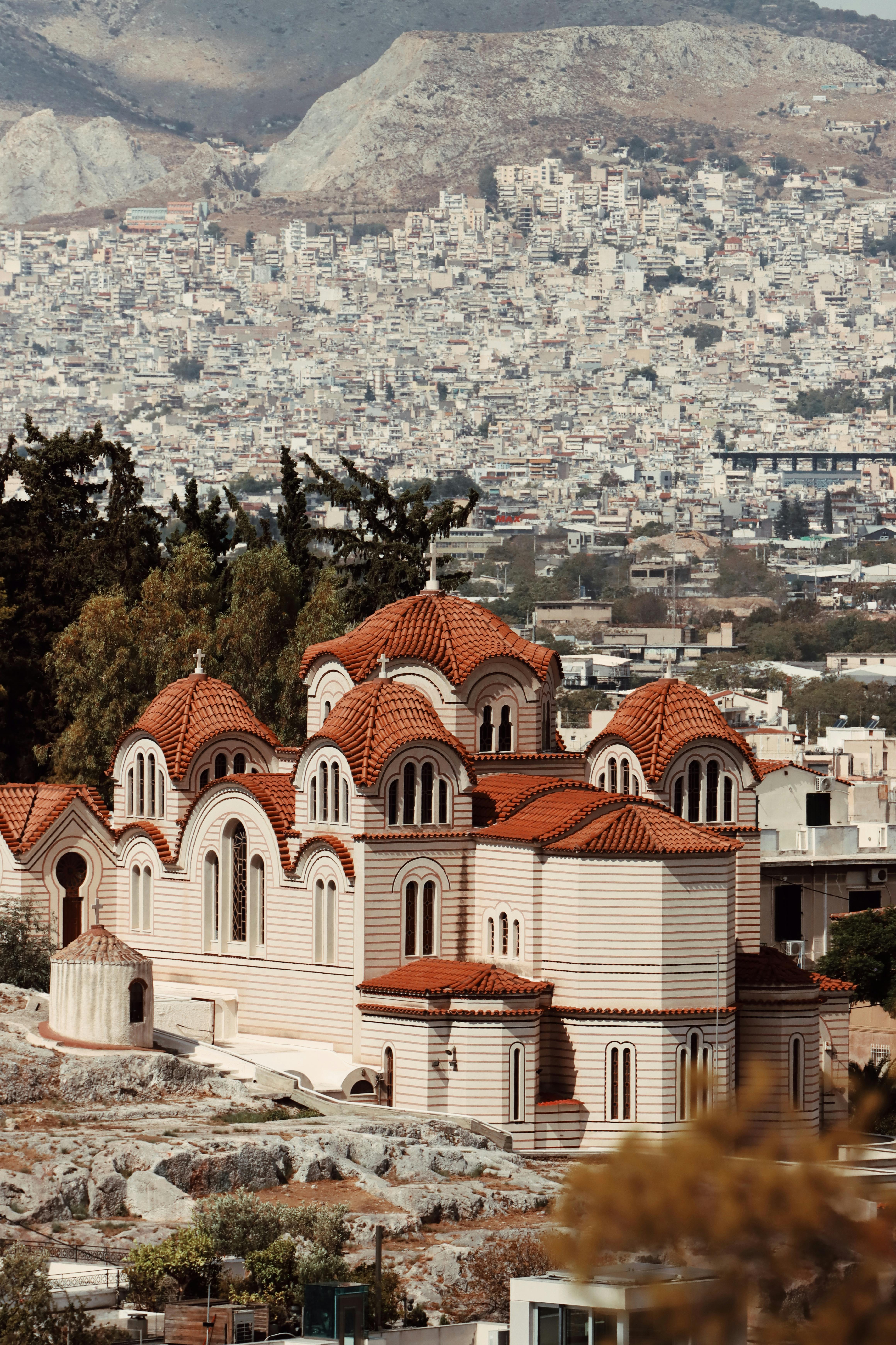 stunning view of church in athina greece