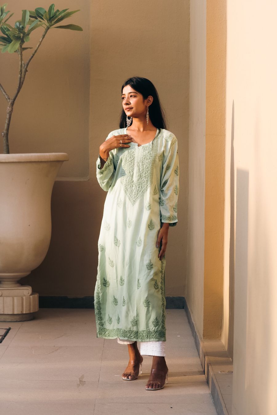 Mint Cotton Kurta Set