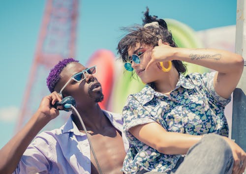 Mann Und Frau Posieren Für Ein Foto