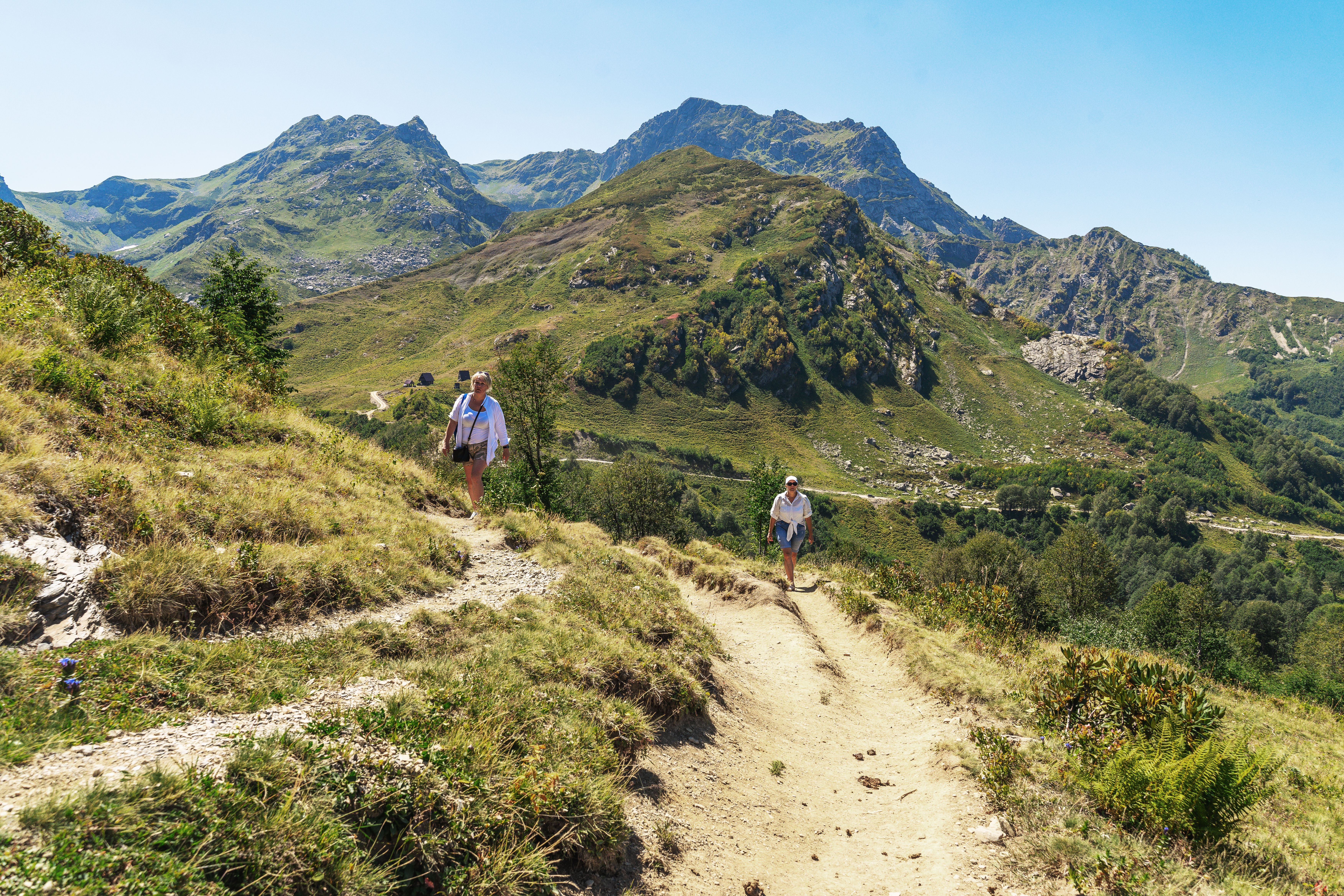 Hikers Enjoying a Scenic Mountain Hike · Free Stock Photo