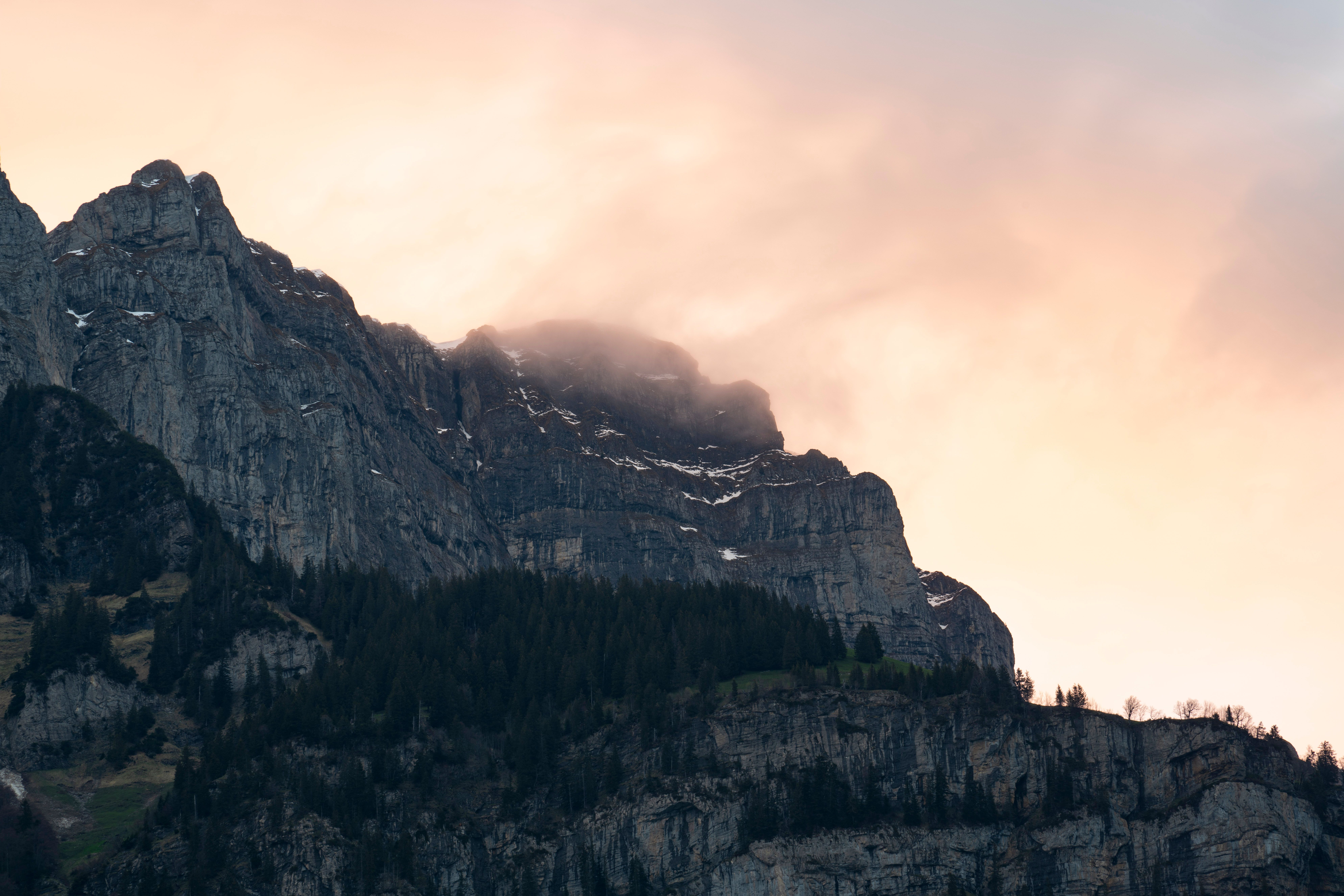 A ridgeline catching the first light