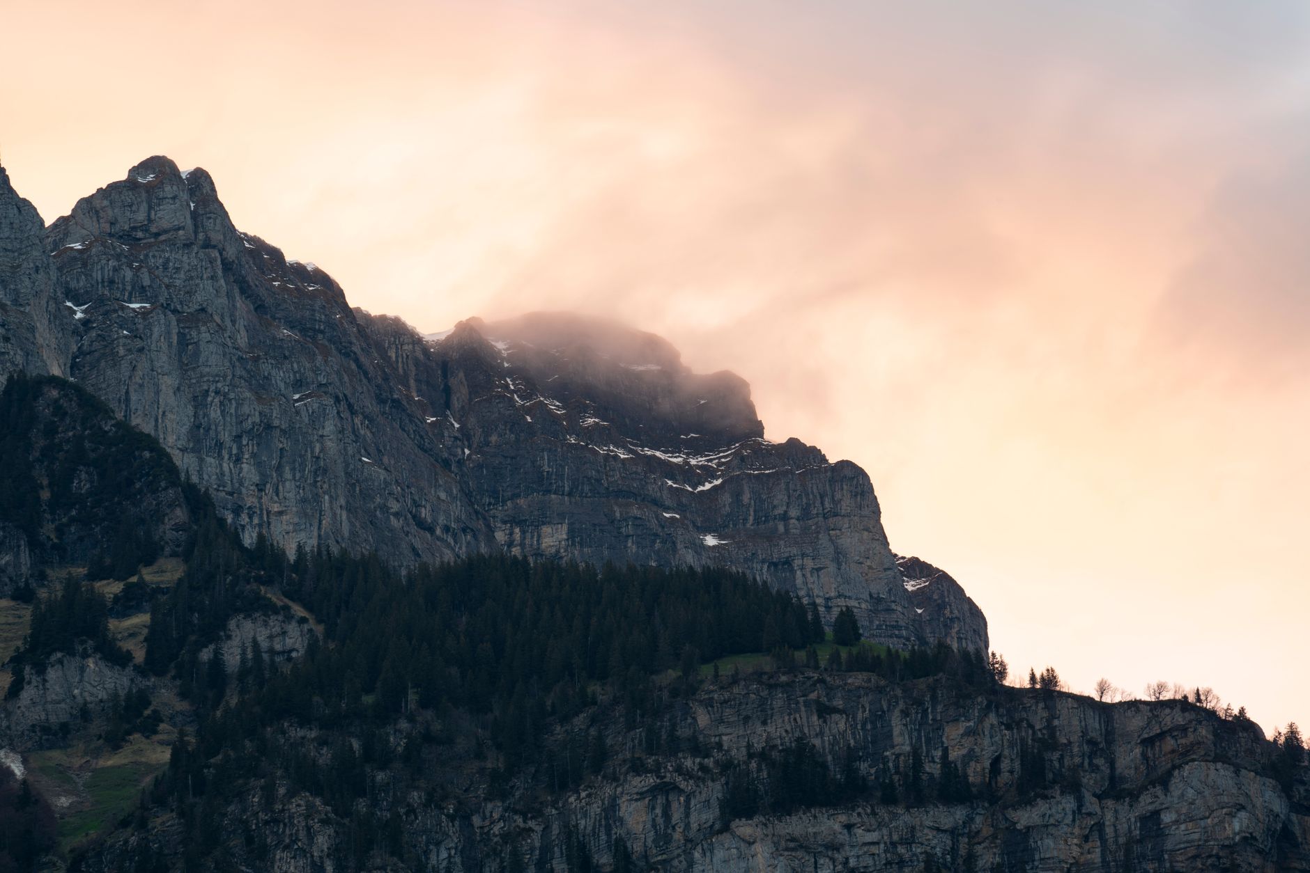 A ridgeline catching the first light