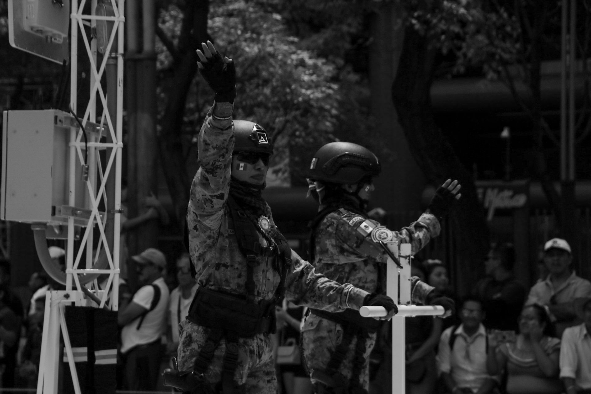 Military Parade with Soldiers in Uniform Outdoors