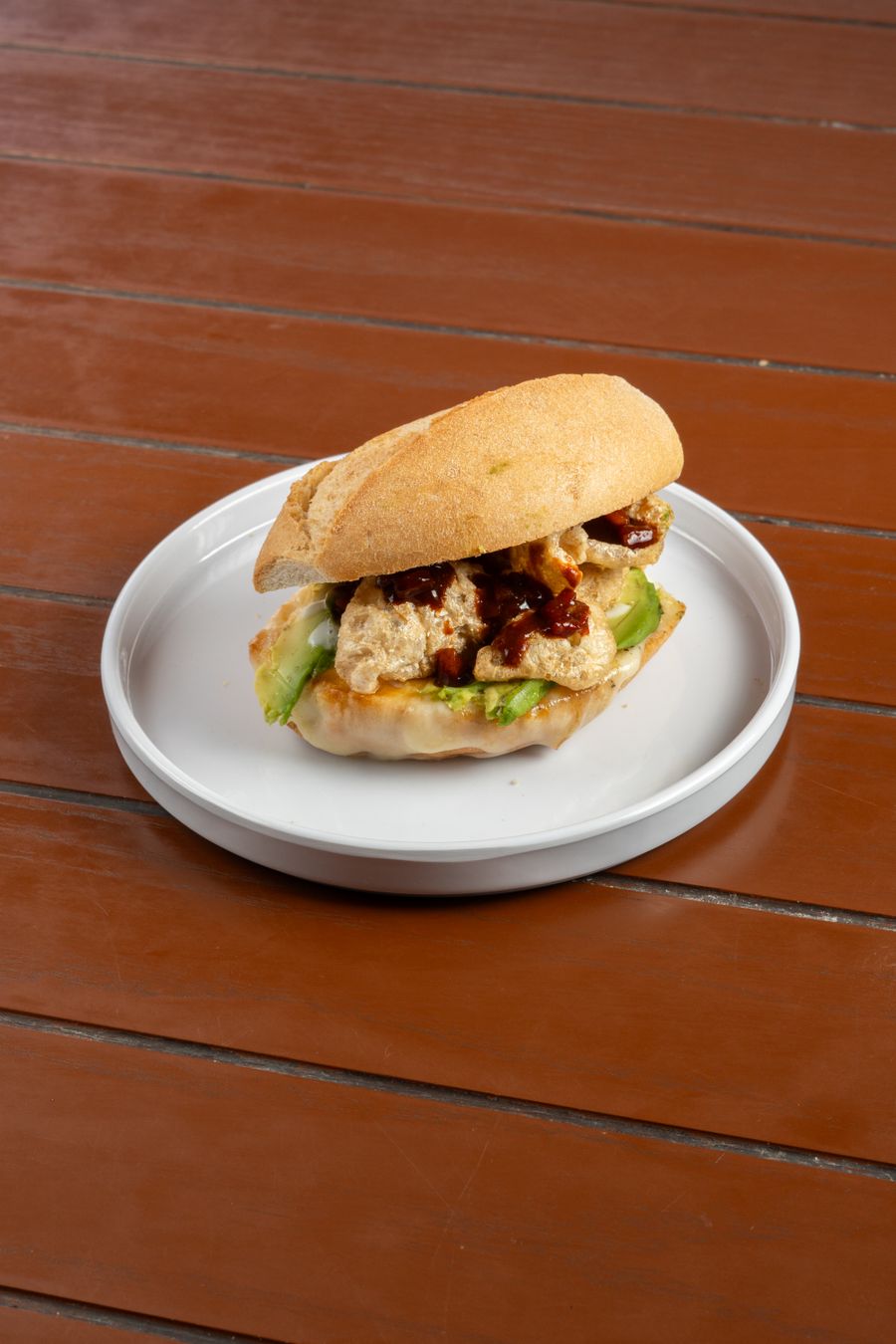 Spicy chicken and avocado sandwich