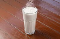 Vanilla shake in a tall glass — photo by Alejandro Aznar on Pexels