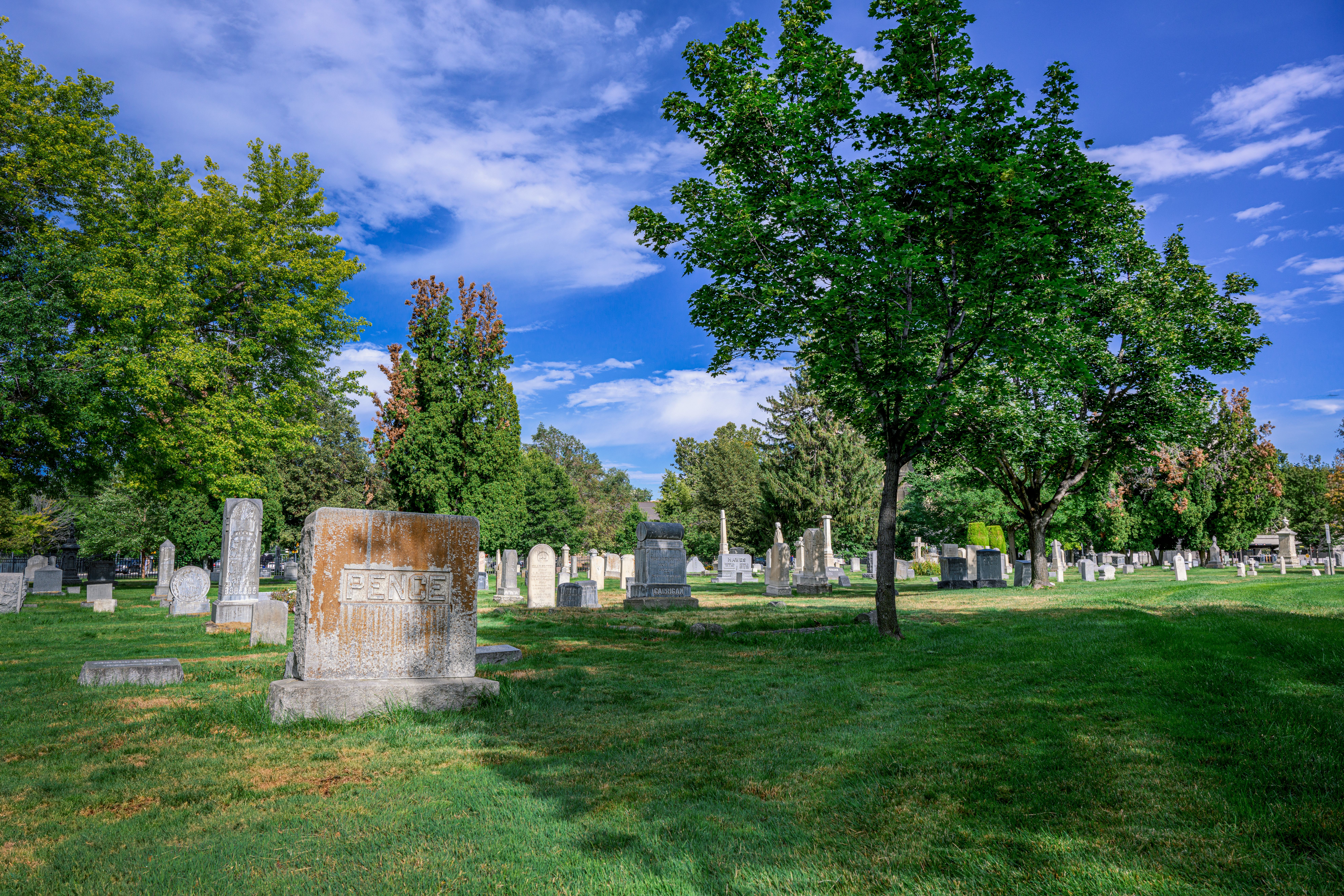 Ohio cemetery landscape showing traditional headstones and burial plots - ohio burial insurance rates