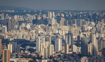 São Paulo skyline and airport travel atmosphere