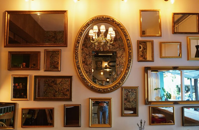 Modern Slim Gold Frame Mirror