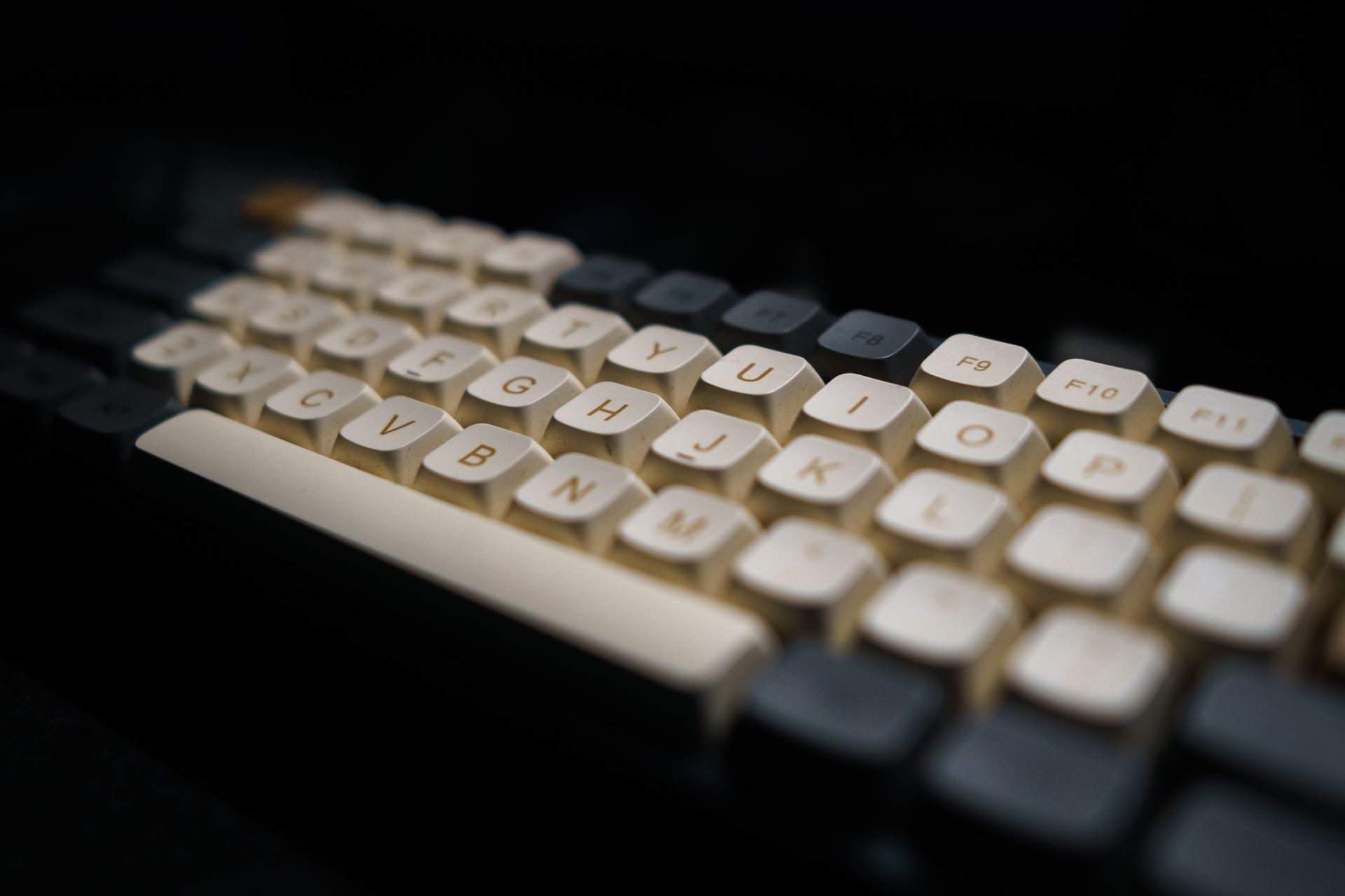 Modern mechanical keyboard under low light