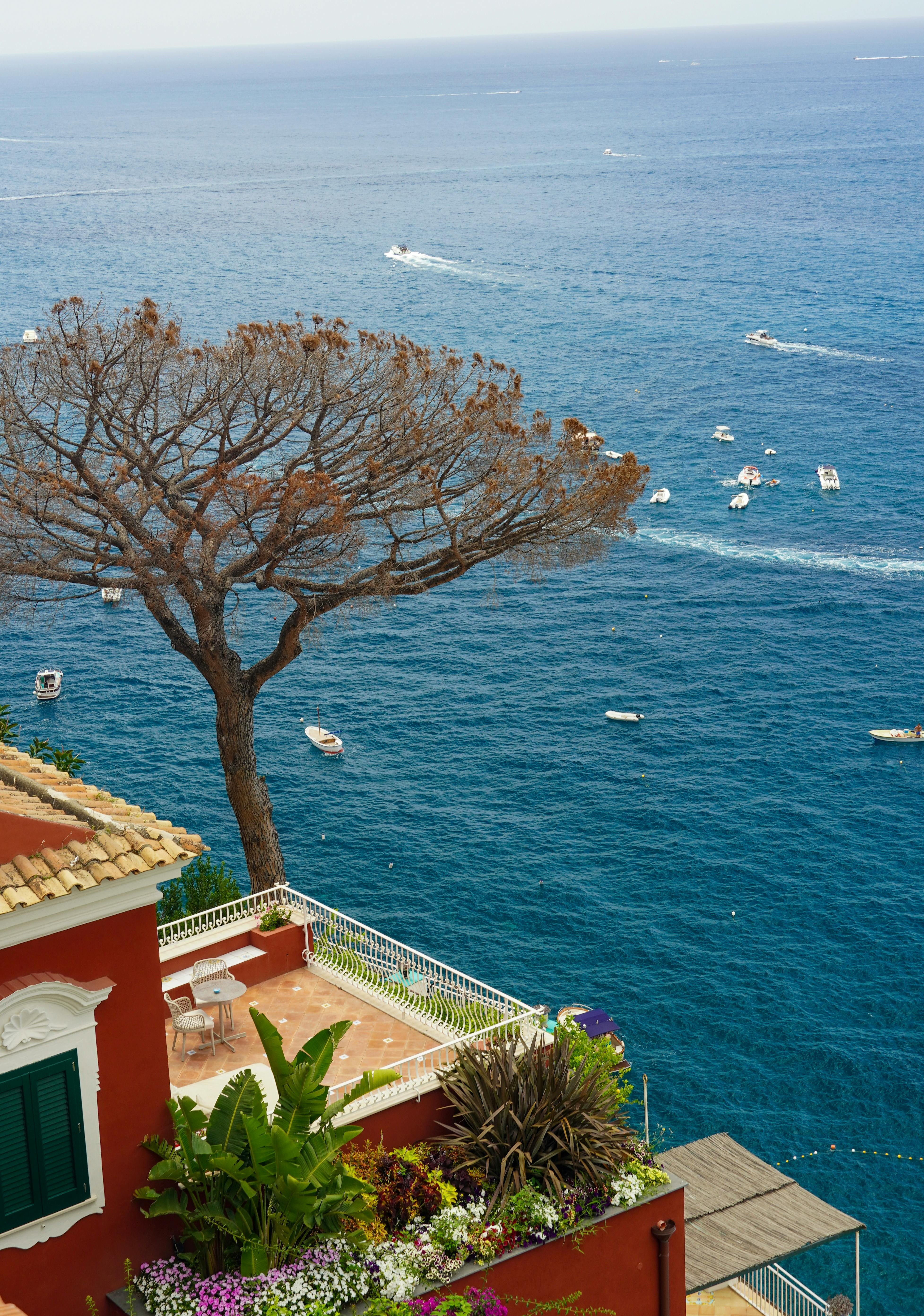 Scenic View of Positano Coastline with Ocean