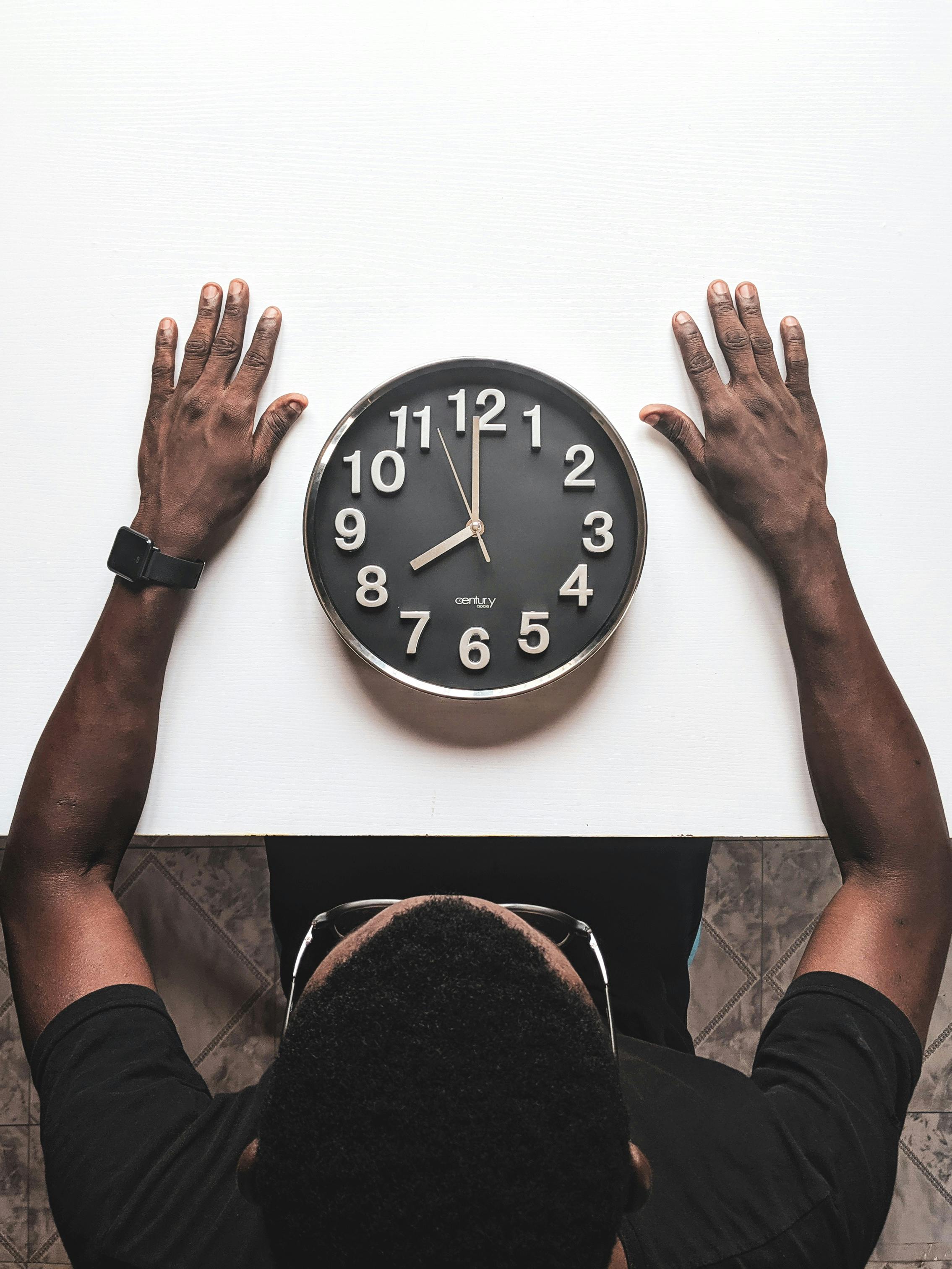 Round Silver-colored Wall Clock