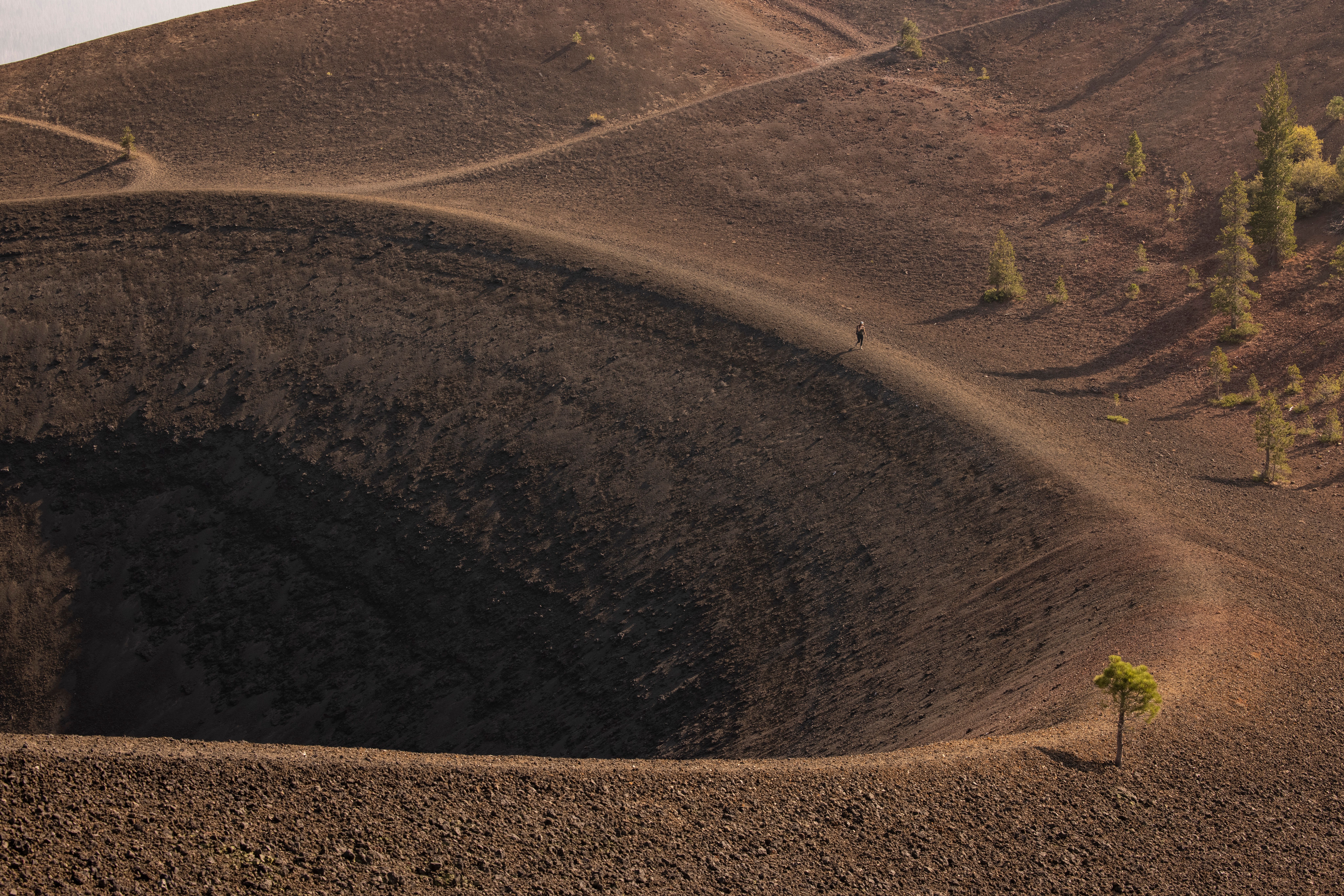 The colorful Painted Dunes beside the Fantastic Lava Beds, Lassen Volcanic