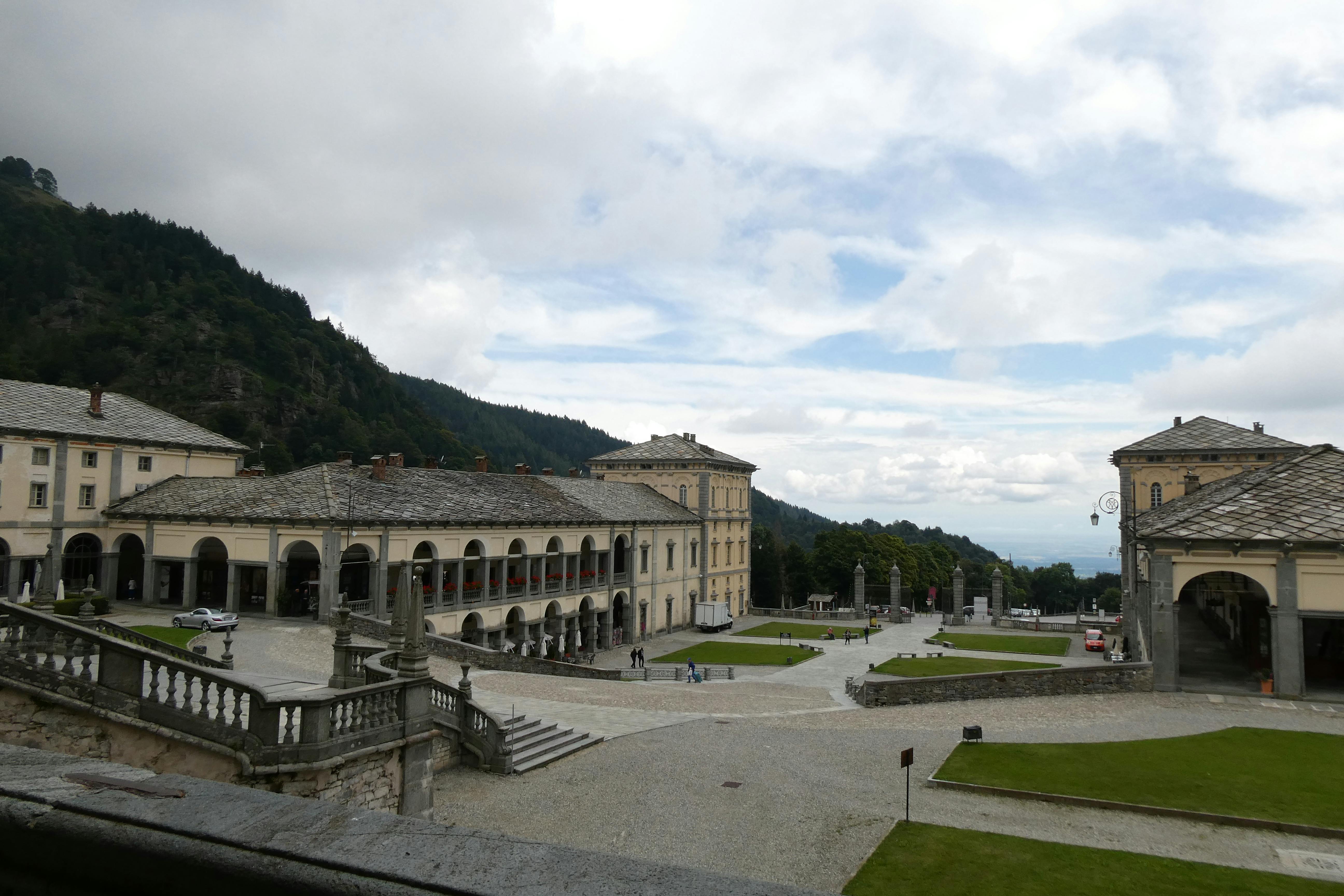 historic monastery in mountain landscape