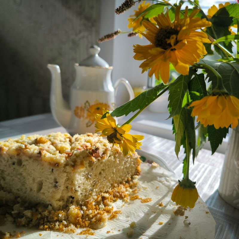 Sourdough Eid Orange Blossom and Pistachio Crumb Cake