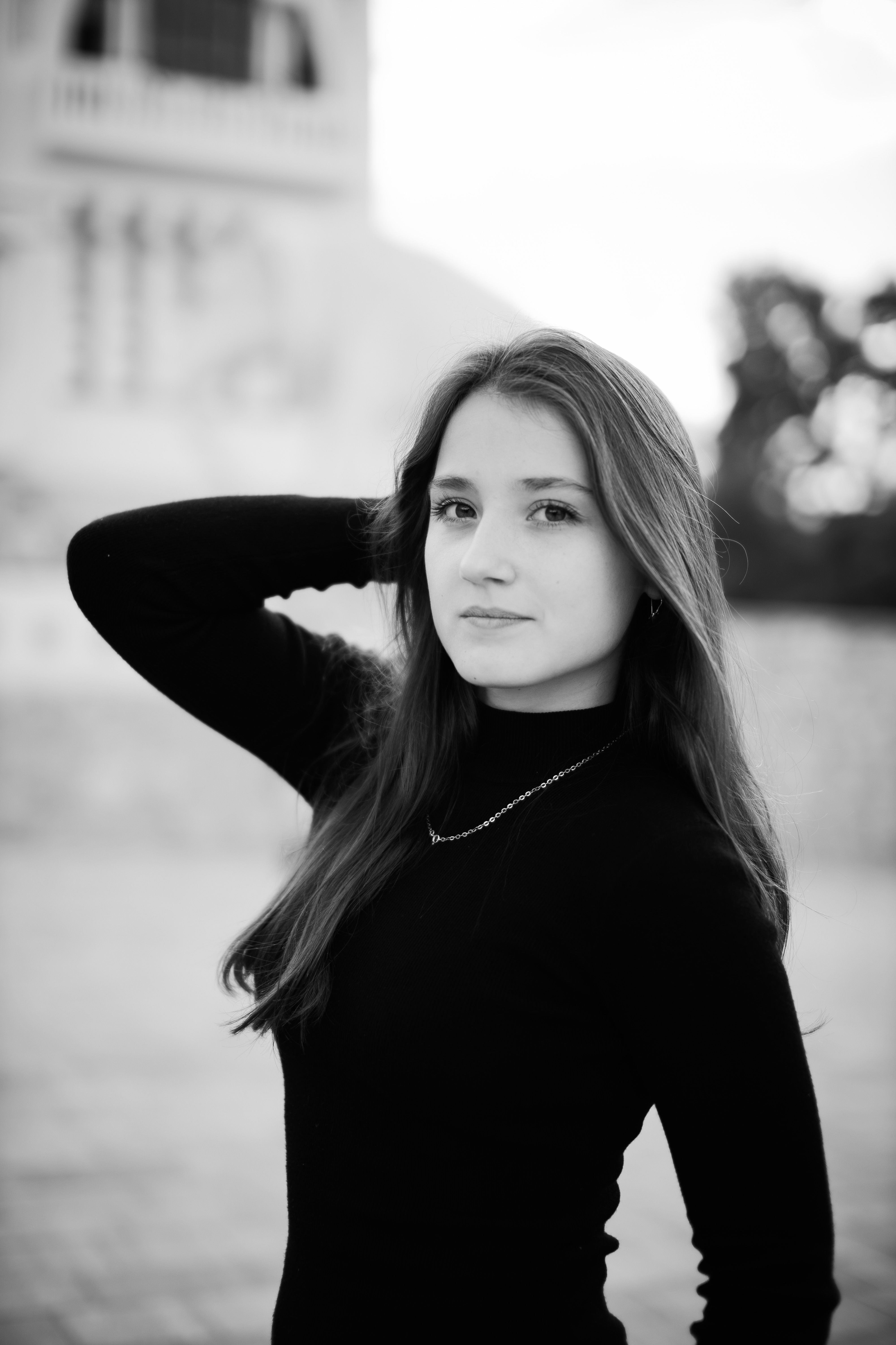 Portrait of a Young Woman in Black and White · Free Stock Photo
