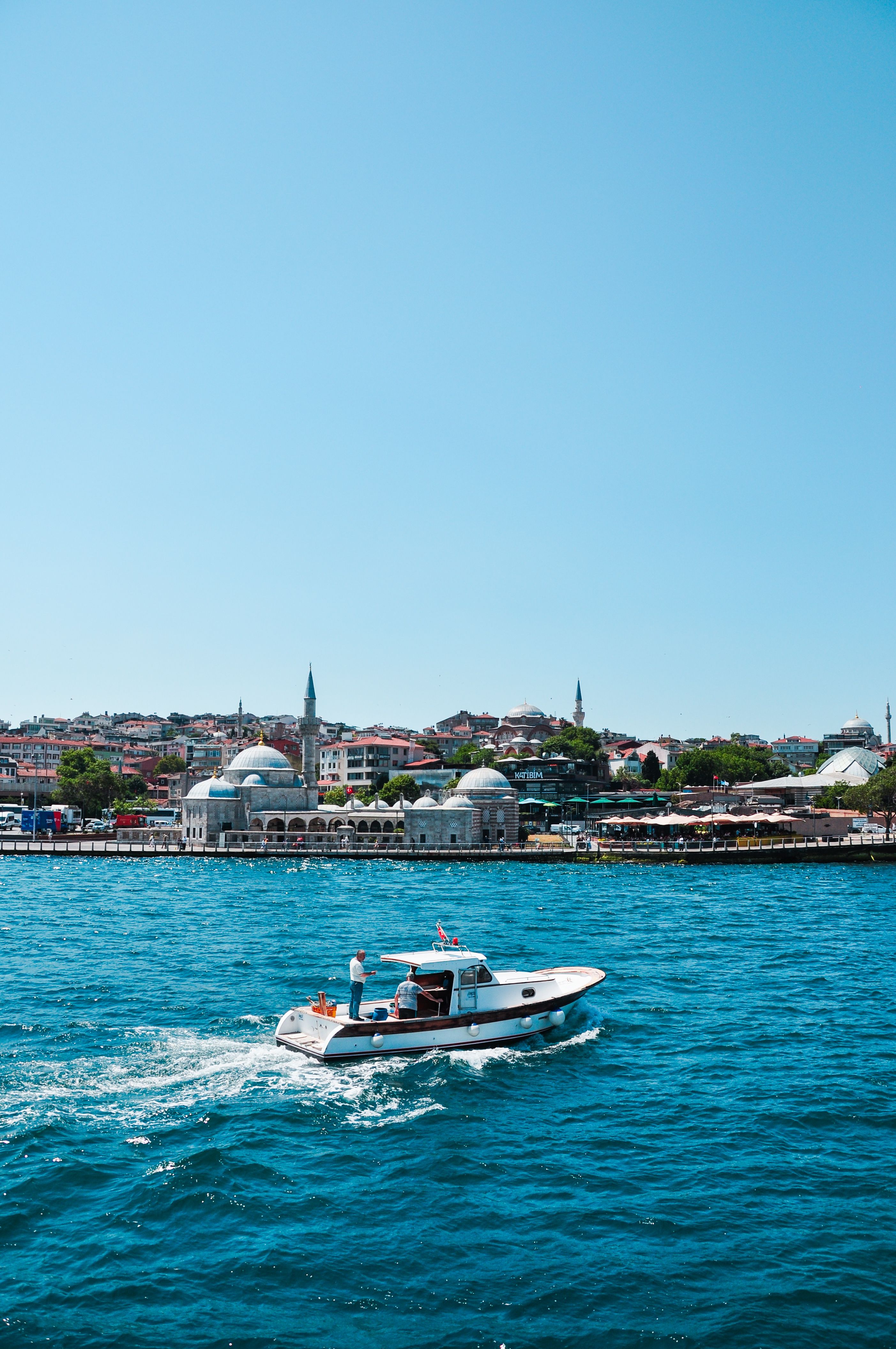 Scenic Boat Ride on Bosphorus with Istanbul Skyline · Free Stock Photo