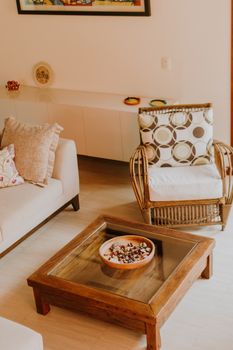 Warm and inviting living room setting with stylish decor in São Paulo, Brazil.