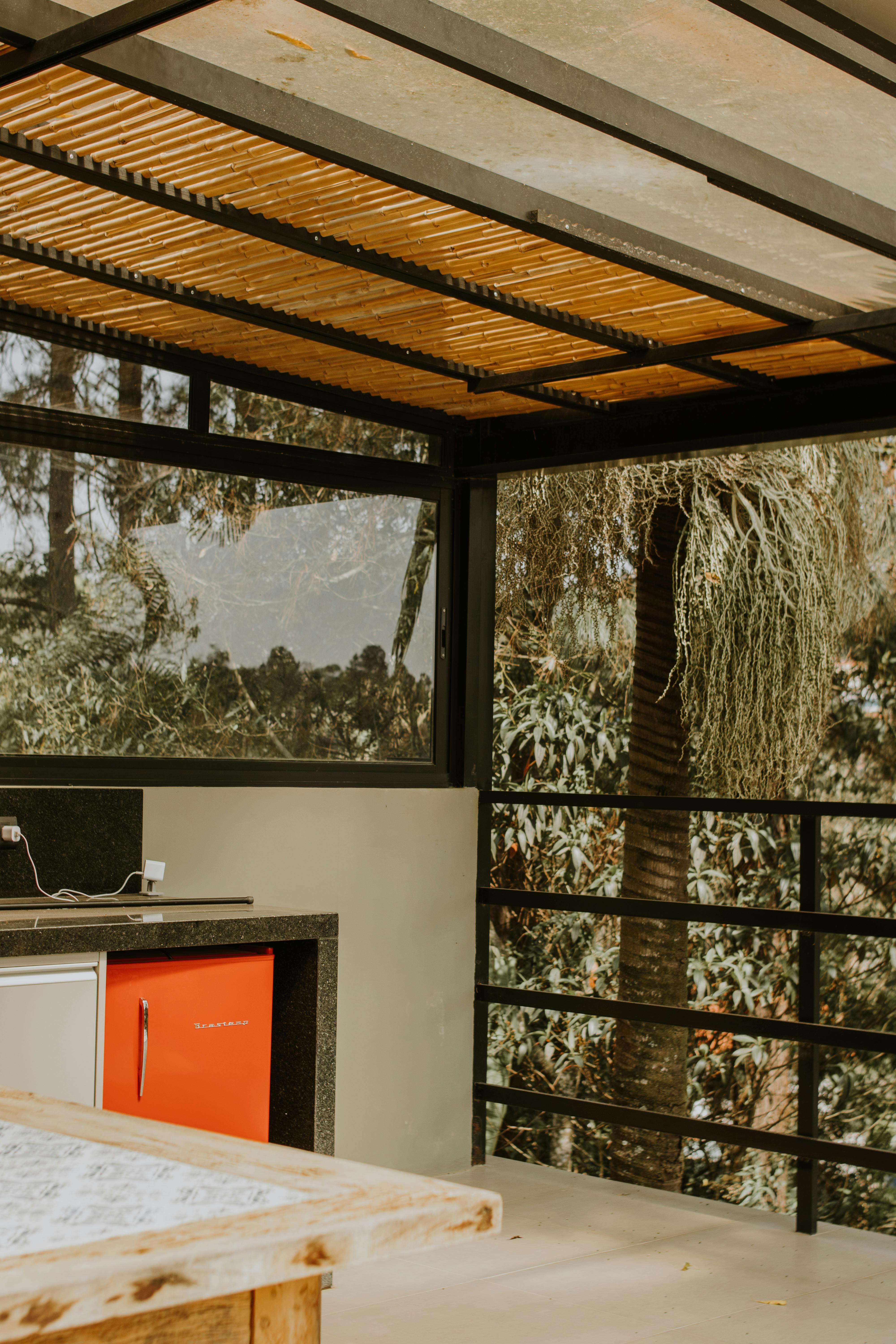 High-end outdoor kitchen with integrated appliance systems