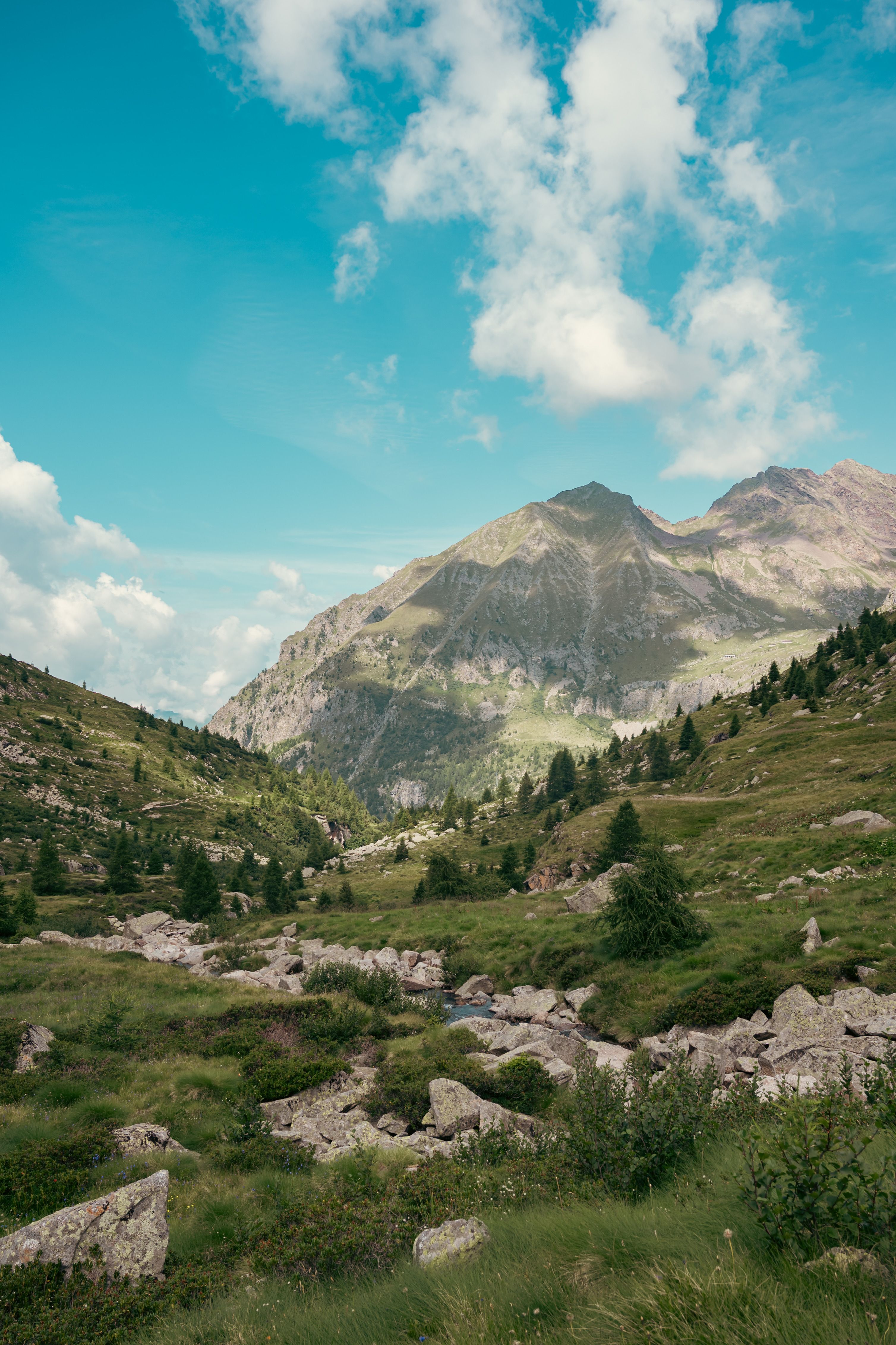 Majestic Mountain Landscape Under Blue Sky · Free Stock Photo