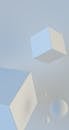 Abstract Minimalist 3D Cubes on Soft Background