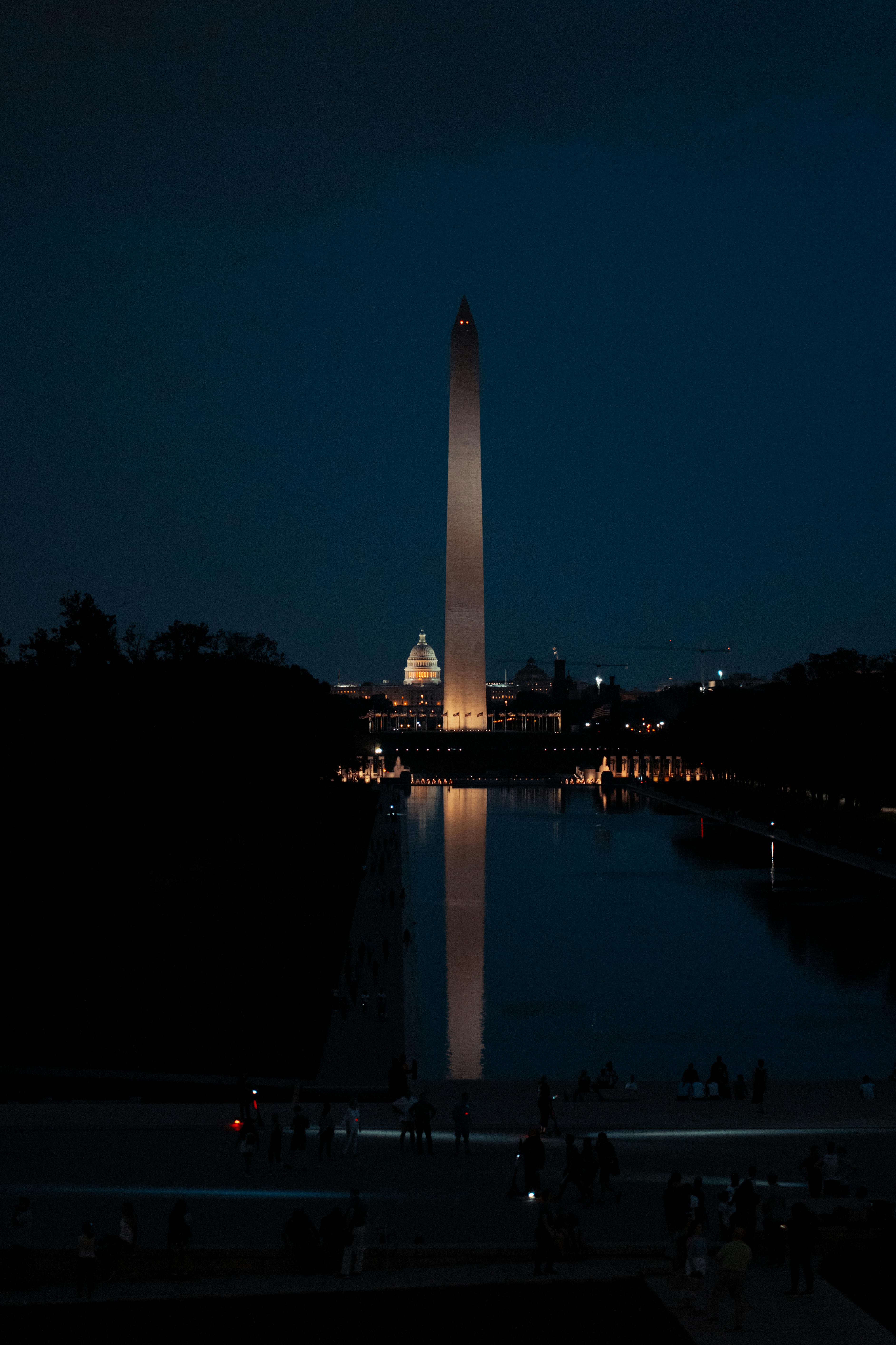 architecture Building City Washington DC Washington Monument  Lincoln Memorial USA Sunset Column Trees Reflection HD Wallpapers   Desktop and Mobile Images  Photos