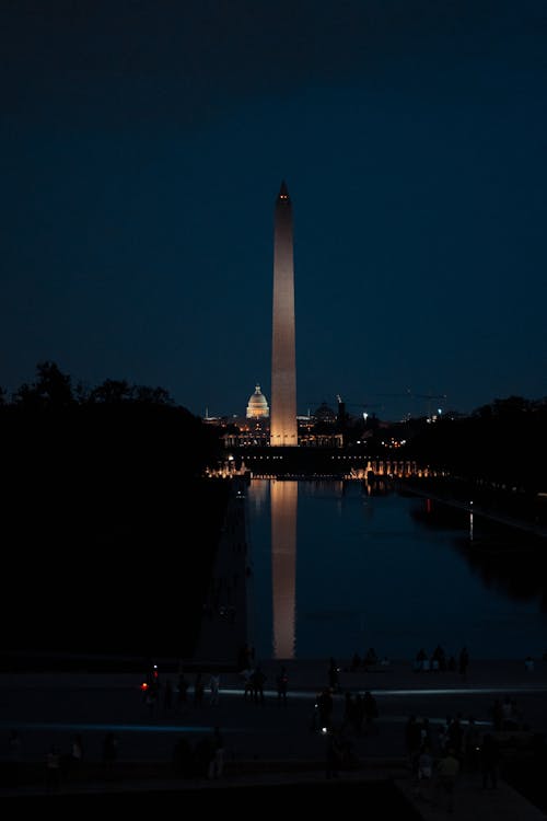 無料 夕方のワシントン記念塔の写真 写真素材