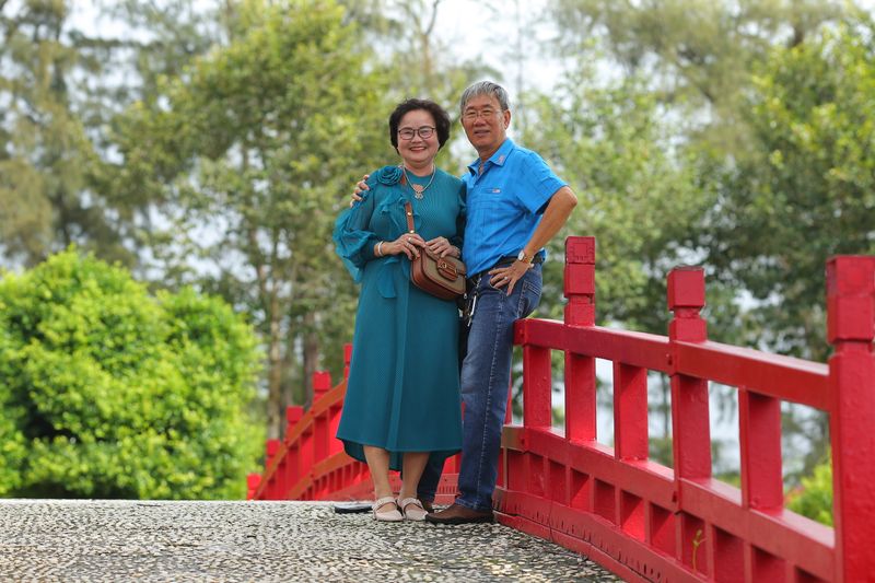 Happy elderly couple