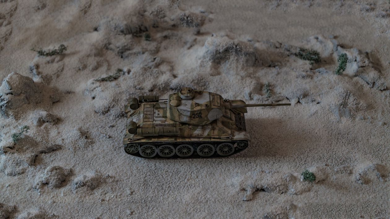 Model Tank Scene Miniature Model Tank in Winter Diorama Scene · Free Stock Photo