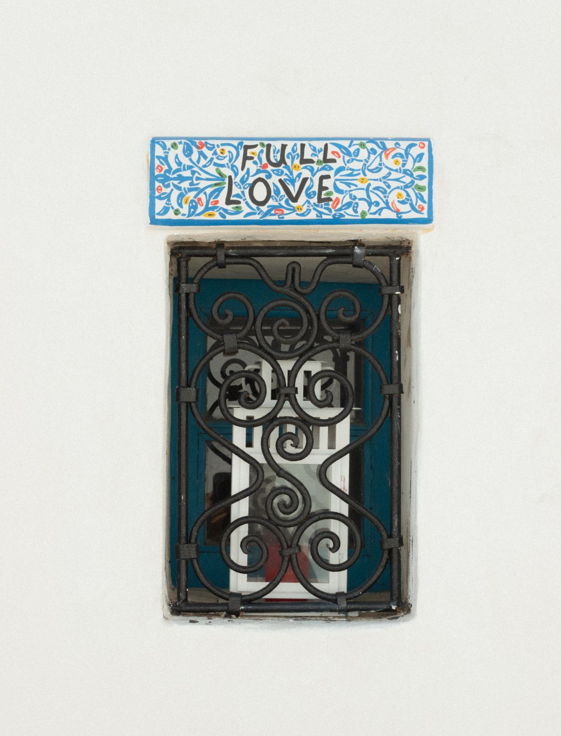 Decorative Window with Iron Grate and Love Sign · Free Stock Photo