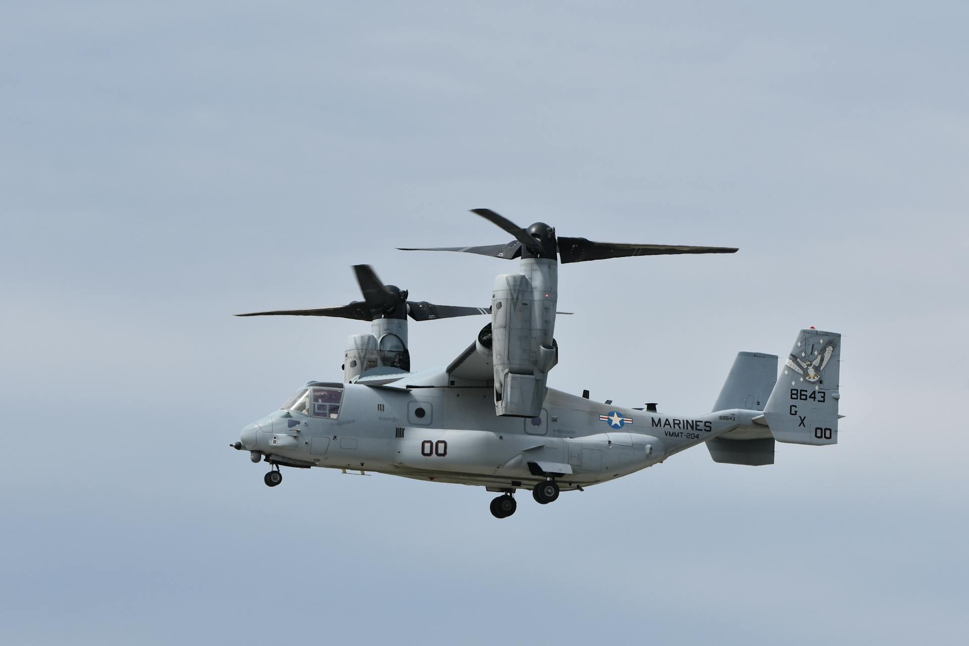 Military Aircraft V-22 Osprey in Flight