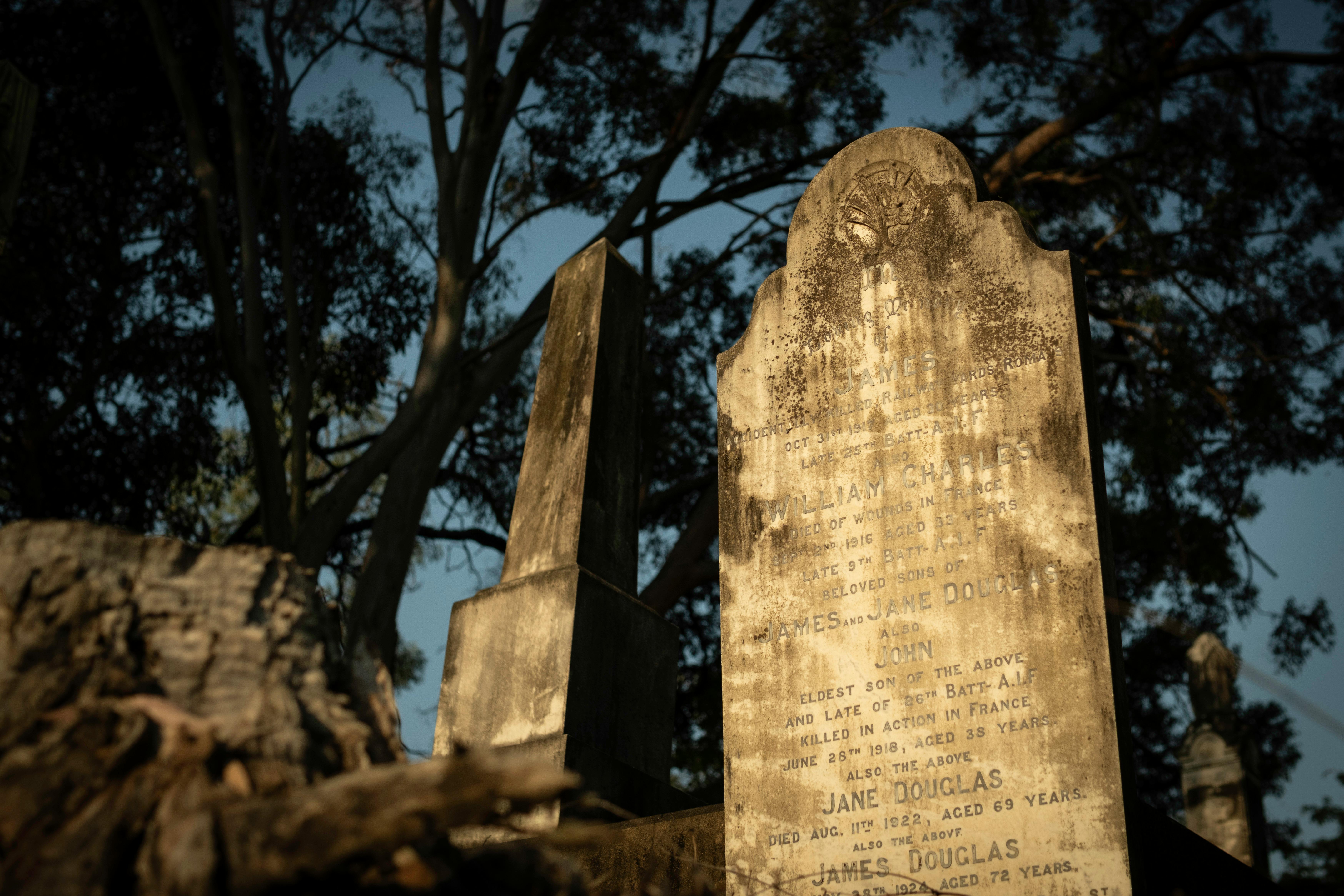 eerie graveyard scene in toowong australia