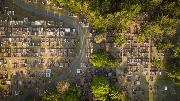 Aerial View of Toowong Cemetery in Brisbane