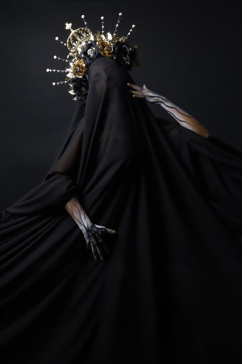 Mystical Figure in Black with Ornate Headpiece Free Stock Photo Mystical Figure in Black with Ornate Headpiece Free Stock Photo