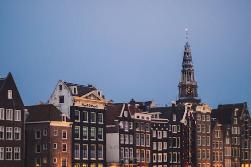 Ingyenes stockfotó ablakok, alkonyat, Amszterdam témában Stockfotó
