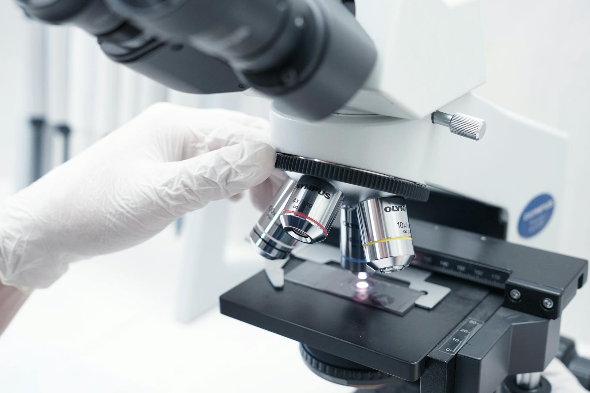 Close-up of Microscope in Laboratory Setting