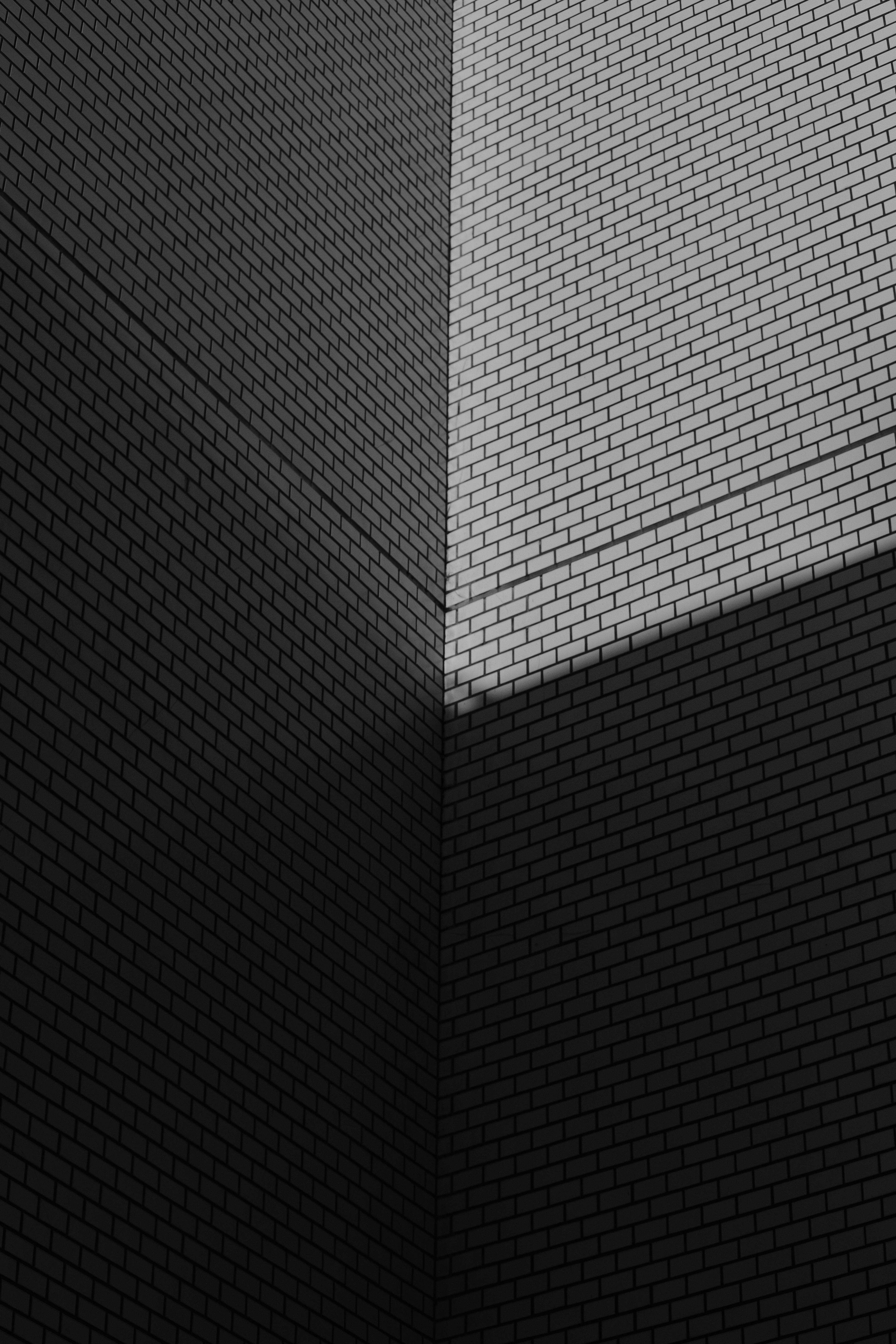 Gratis Muro De Ladrillos Abstracto Con Sombras En Blanco Y Negro Foto de stock