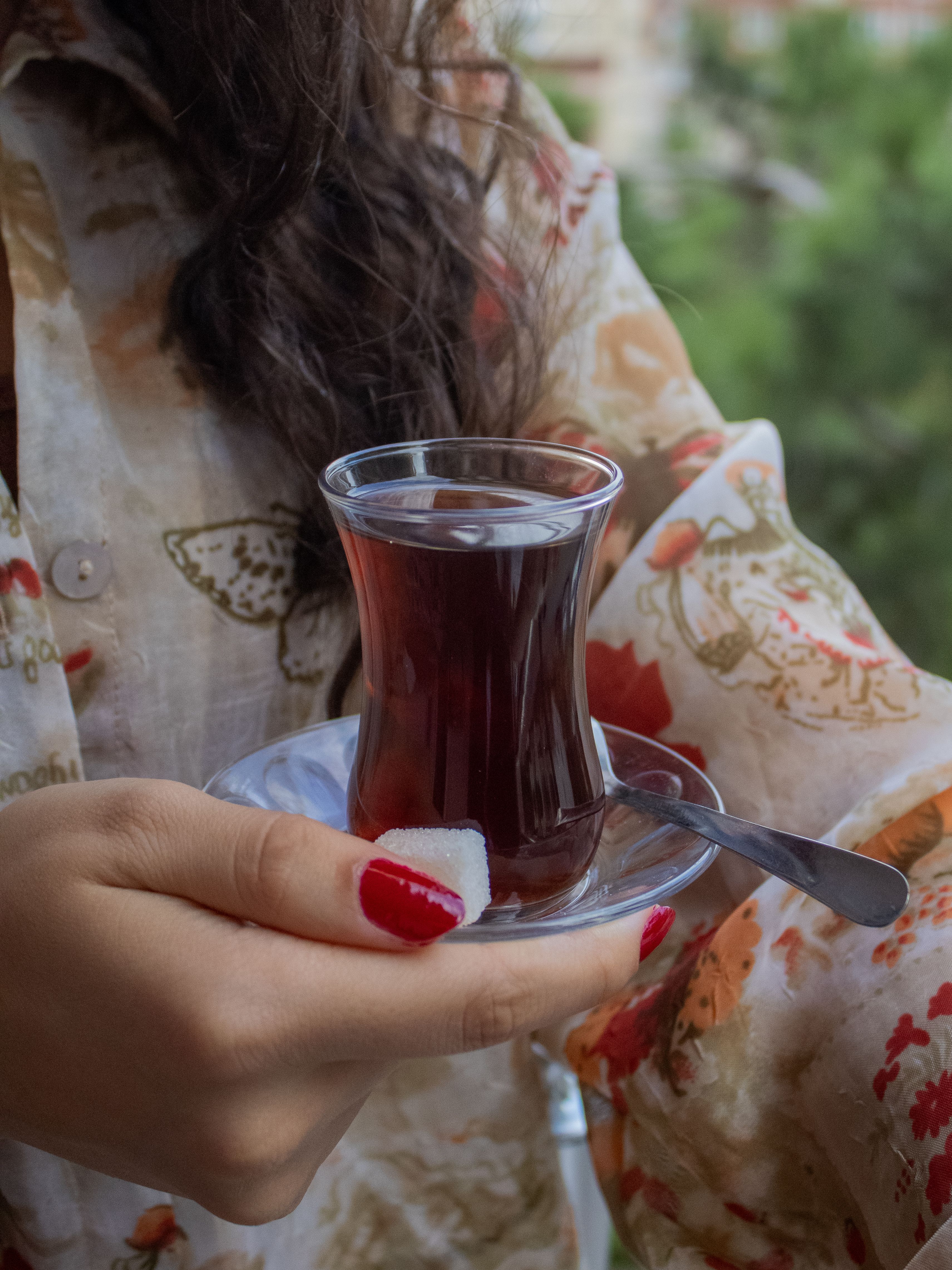 Turkish Tea in Traditional Glass Outdoors · Free Stock Photo