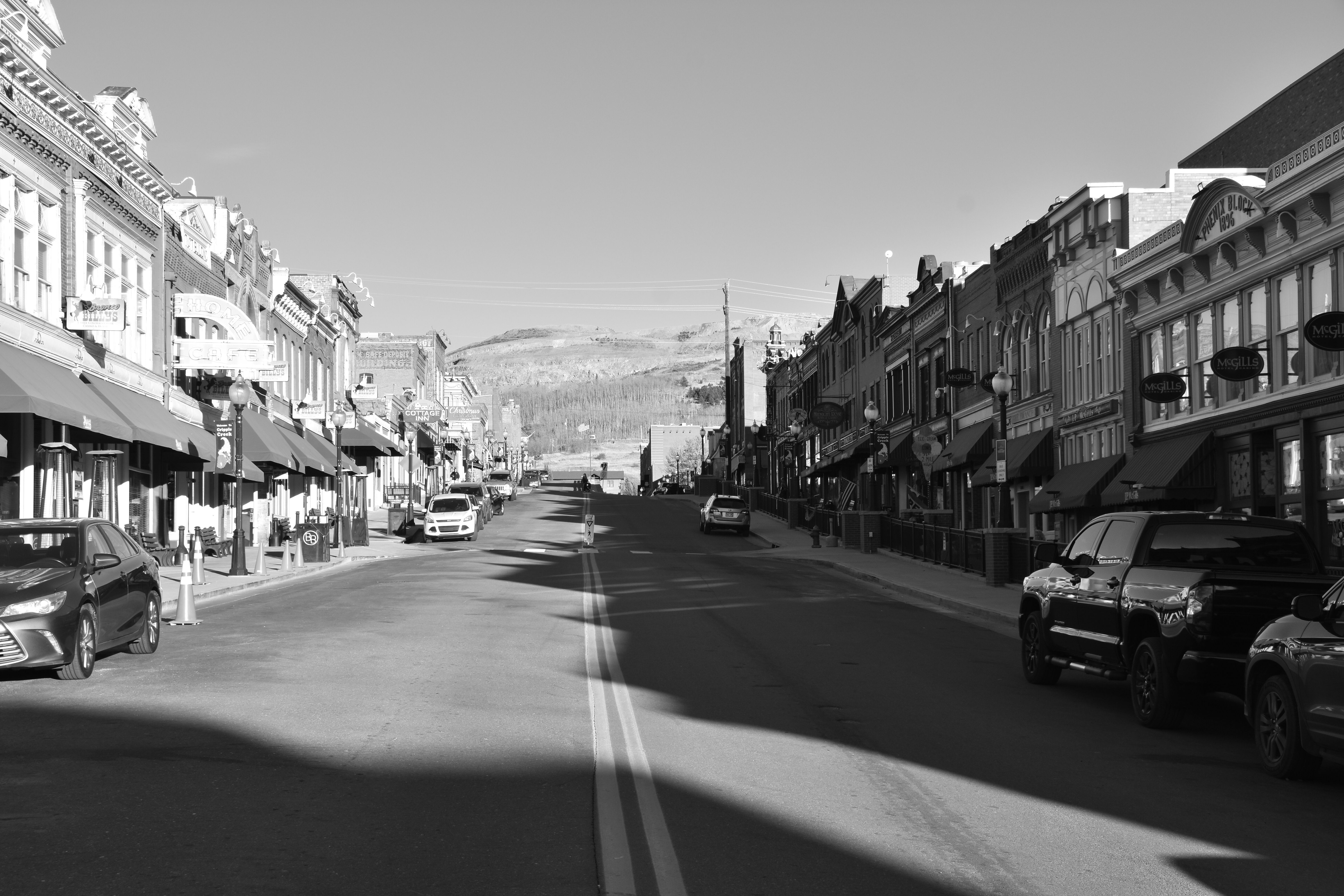 Vintage-style photograph of historic Black business district