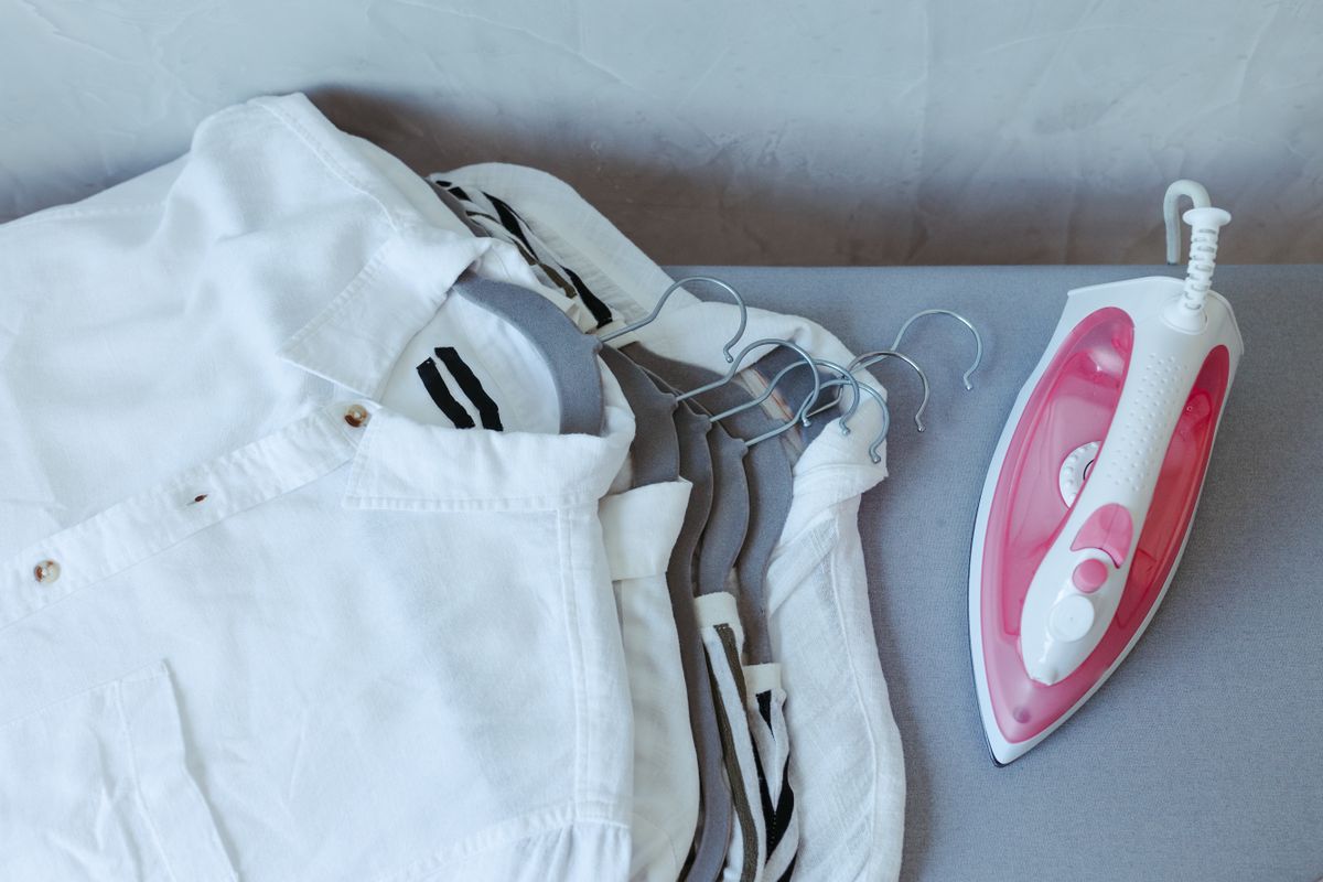 Neatly pressed white shirts and a modern iron